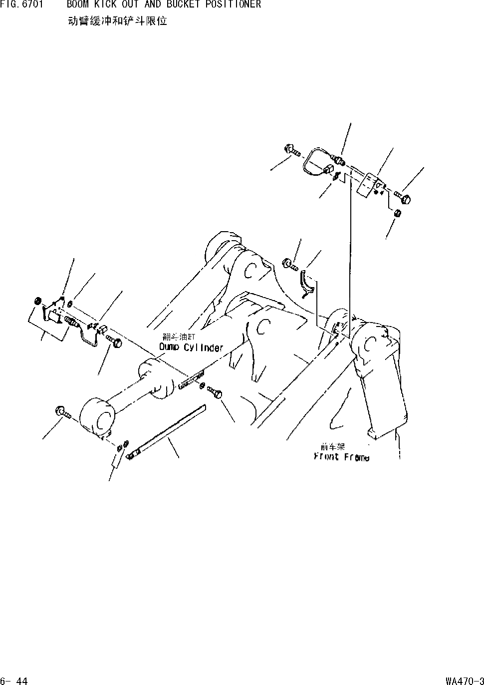 Схема запчастей Komatsu WA470-DZ-3 - МЕХАНИЗМ ОСТАНОВКИ СТРЕЛЫ И КОВШ ПОЗИЦИОНЕР [УПРАВЛ-Е РАБОЧИМ ОБОРУДОВАНИЕМ]