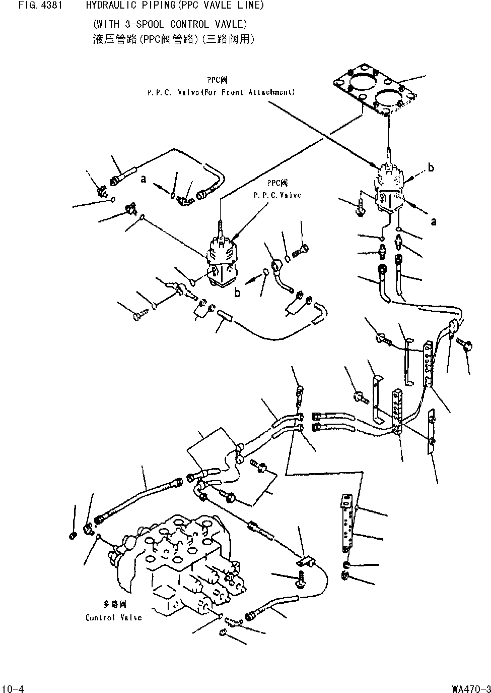 Схема запчастей Komatsu WA470-DZ-3 - ГИДРОЛИНИЯ(КЛАПАН PPCЛИНИЯ)(С 3-Х СЕКЦ. КОНТР. КЛАПАНОМ) [НАВЕСНОЕ ОБОРУДОВАНИЕ(ОПЦ.)]