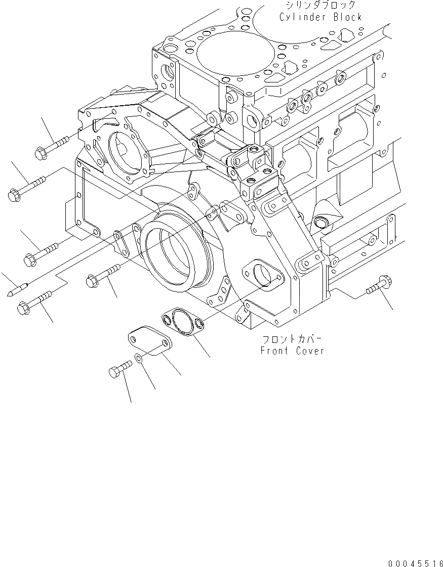 Схема запчастей Komatsu WA470-6 LC - ЭЛЕМЕНТЫ ПЕРЕДН. КРЫШКИ (КРЕПЛЕНИЕ БОЛТ И POINTER) (CLIMBING SPEED UP) AA ДВИГАТЕЛЬ