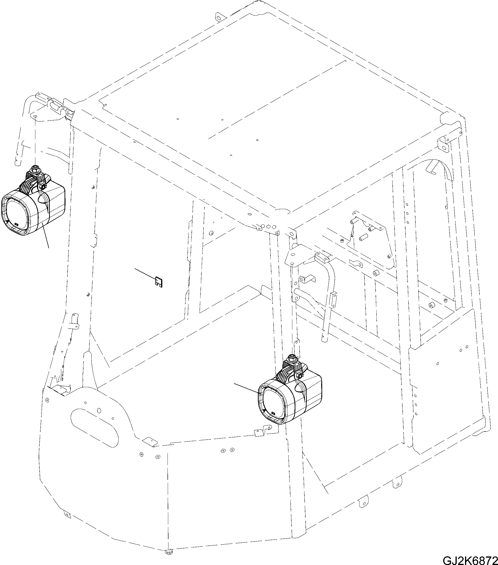 Схема запчастей Komatsu WA470-6 LC - РАБОЧ. ОСВЕЩЕНИЕ (XENON) E ЭЛЕКТРИКА