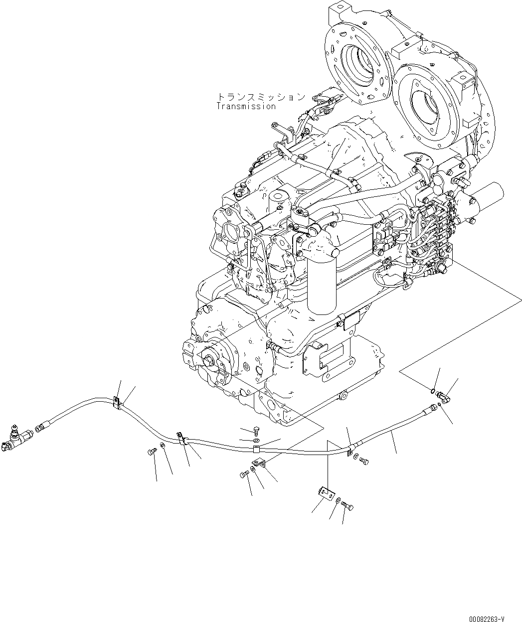 Схема запчастей Komatsu WA470-6 LC - ГИДРОТРАНСФОРМАТОР И ТРАНСМИССИЯ (ПАРКОВОЧН. ЛИНИЯ) F ТРАНСМИССИЯ