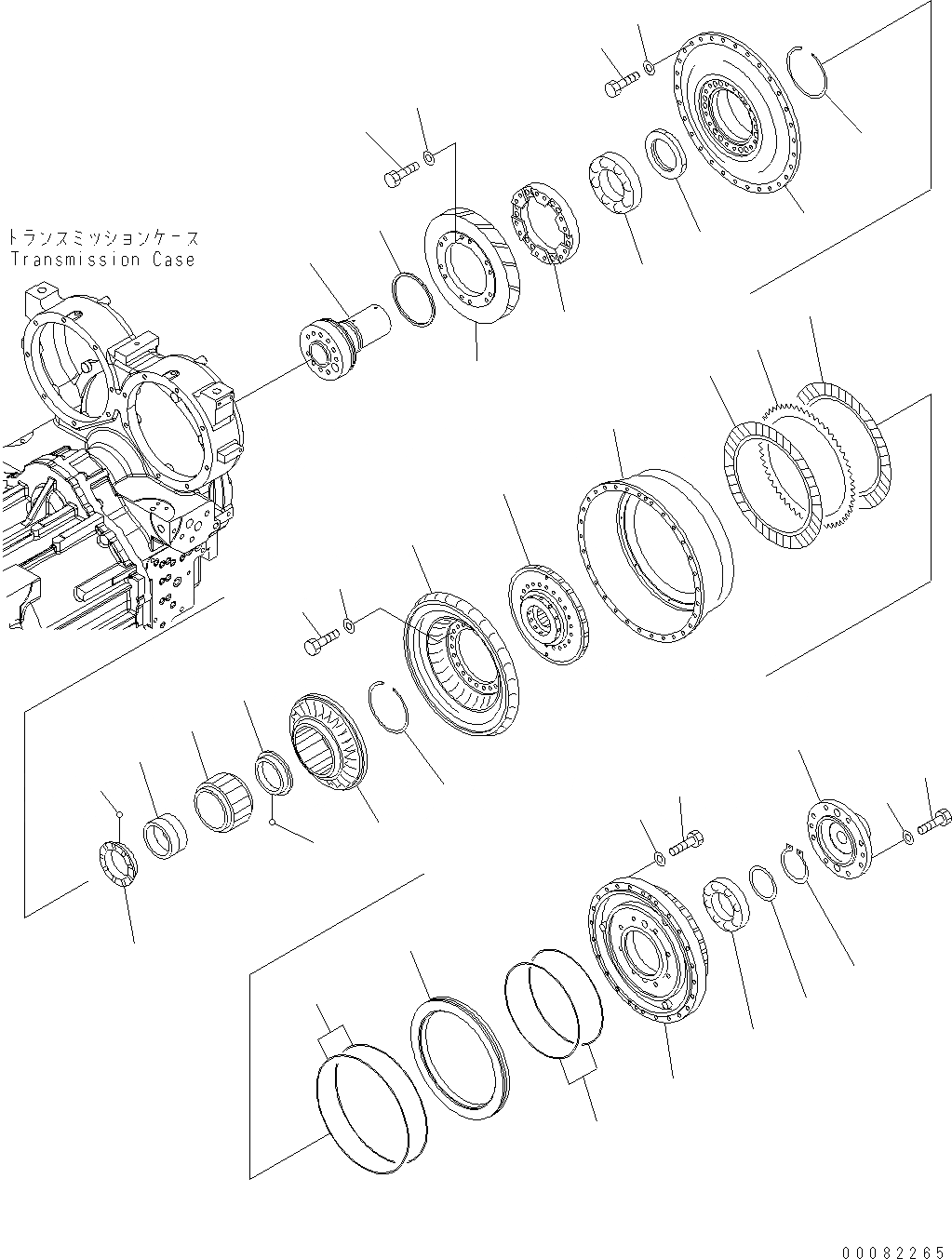 Схема запчастей Komatsu WA470-6 LC - ГИДРОТРАНСФОРМАТОР (С БЛОКИР. UP) F ТРАНСМИССИЯ