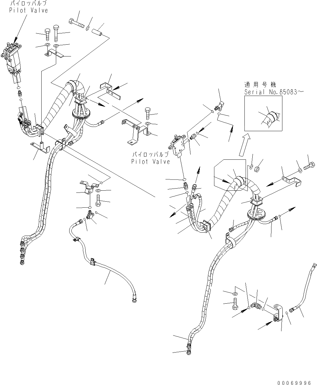 Схема запчастей Komatsu WA470-6 LC - УПРАВЛЕНИЕ ПОГРУЗКОЙ (3-Х СЕКЦИОНН. PPC) (ШЛАНГИ) (/) (С FNR ПЕРЕКЛЮЧАТЕЛЬ) K OPERATORґS ОБСТАНОВКА И СИСТЕМА УПРАВЛЕНИЯ