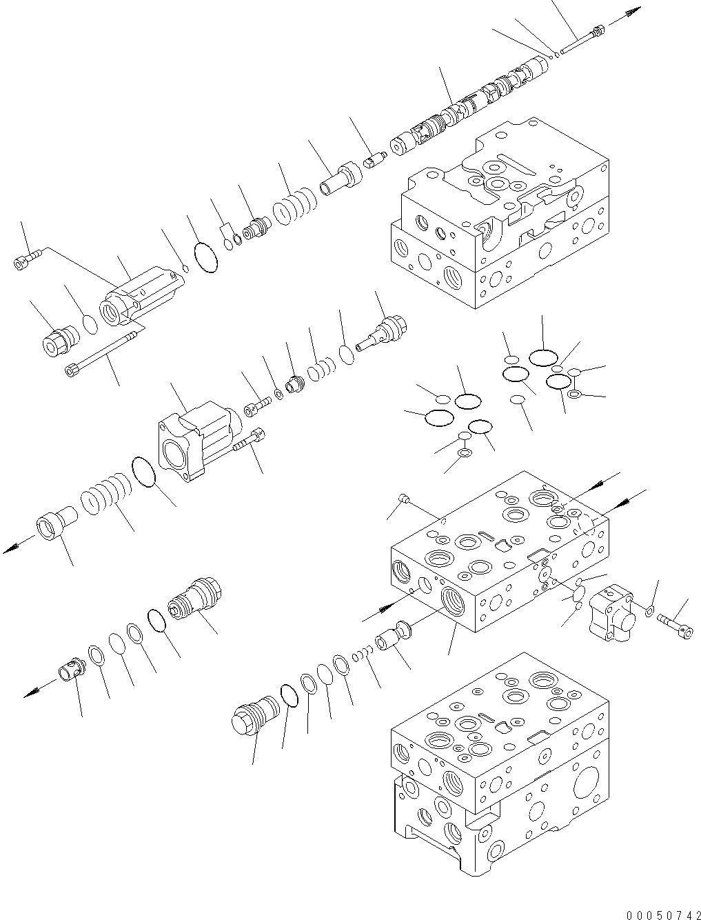 Схема запчастей Komatsu WA470-6 LC - ОСНОВН. КЛАПАН (2-Х СЕКЦИОНН.) (/8) Y ОСНОВН. КОМПОНЕНТЫ И РЕМКОМПЛЕКТЫ