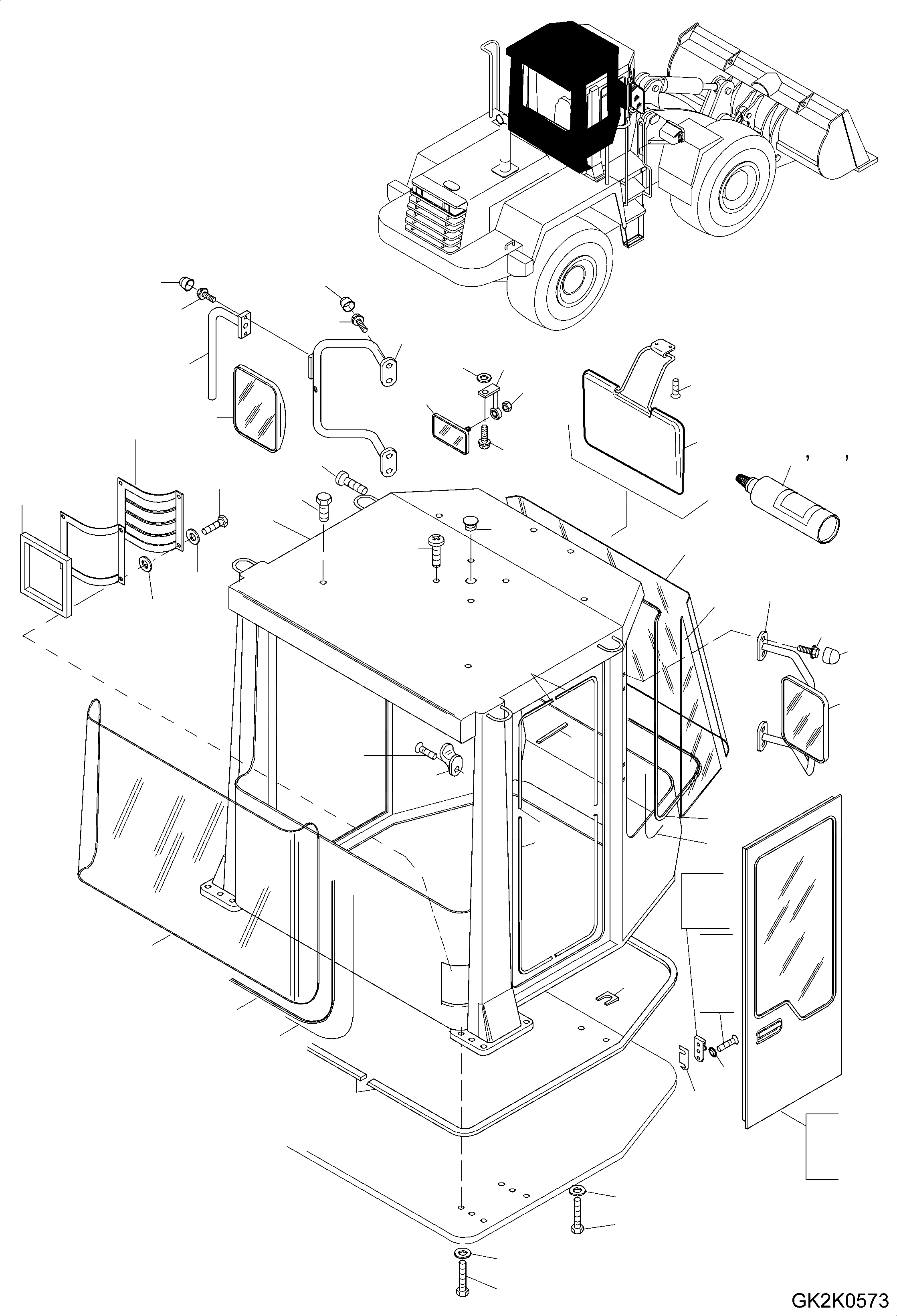 Схема запчастей Komatsu WA470-3 - БЕЗОПАСН. КАБИНА ПРИВОДRS КАБИНА