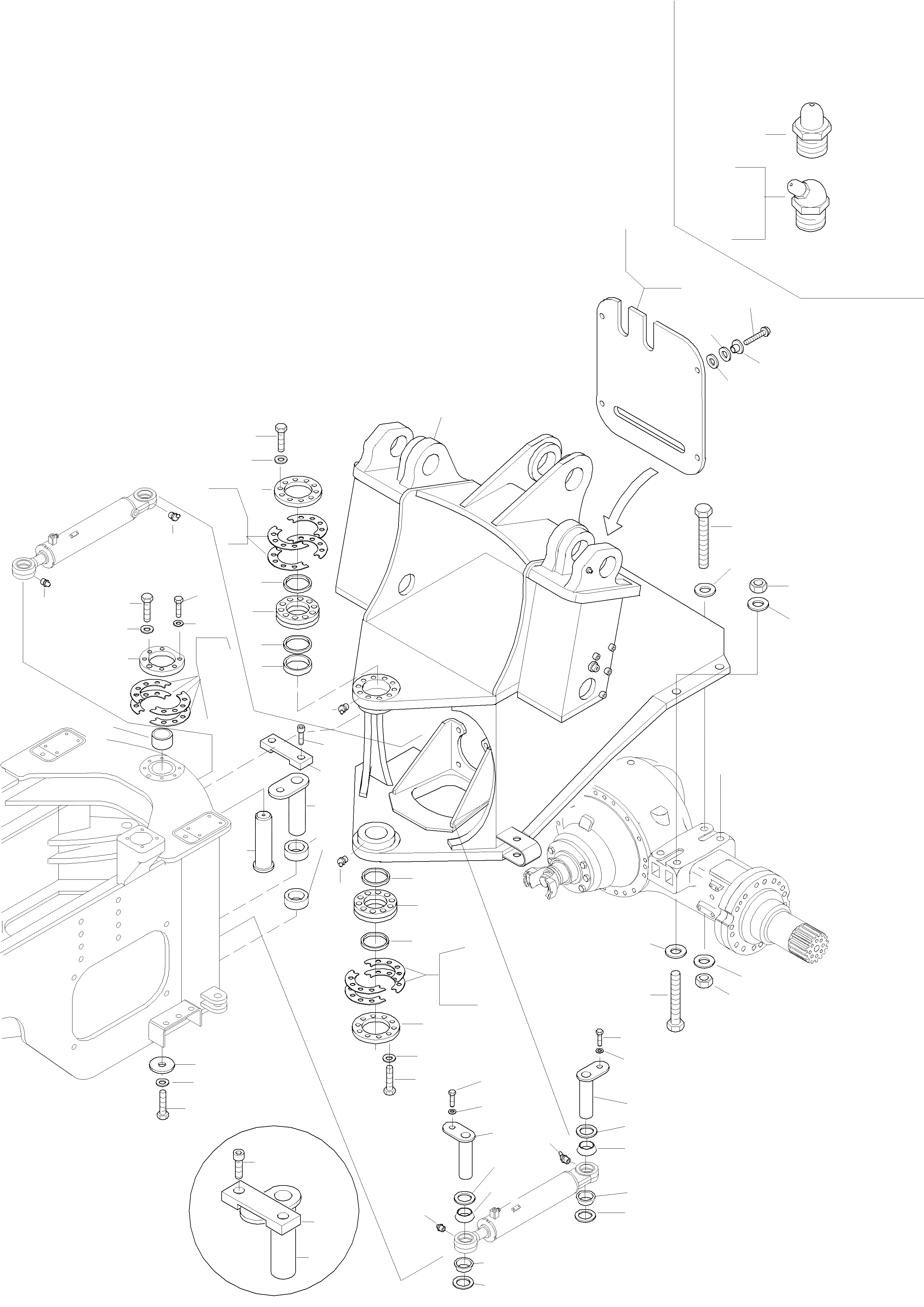Схема запчастей Komatsu WA470-3 - ПЕРЕДН. РАМА РАМА