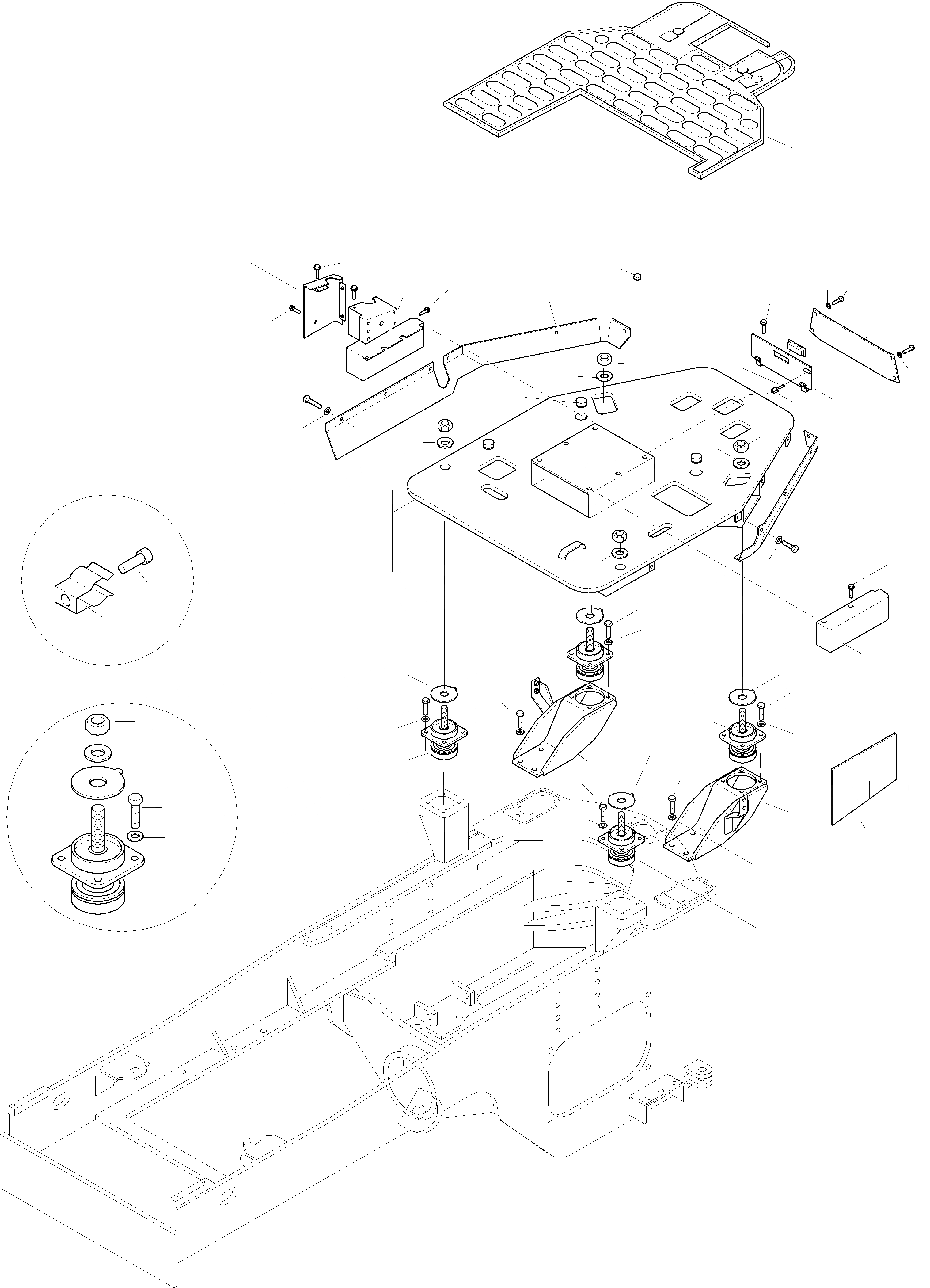Схема запчастей Komatsu WA470-3 - ПЛАТФОРМА, ATTACHING ЧАСТИ РАМА
