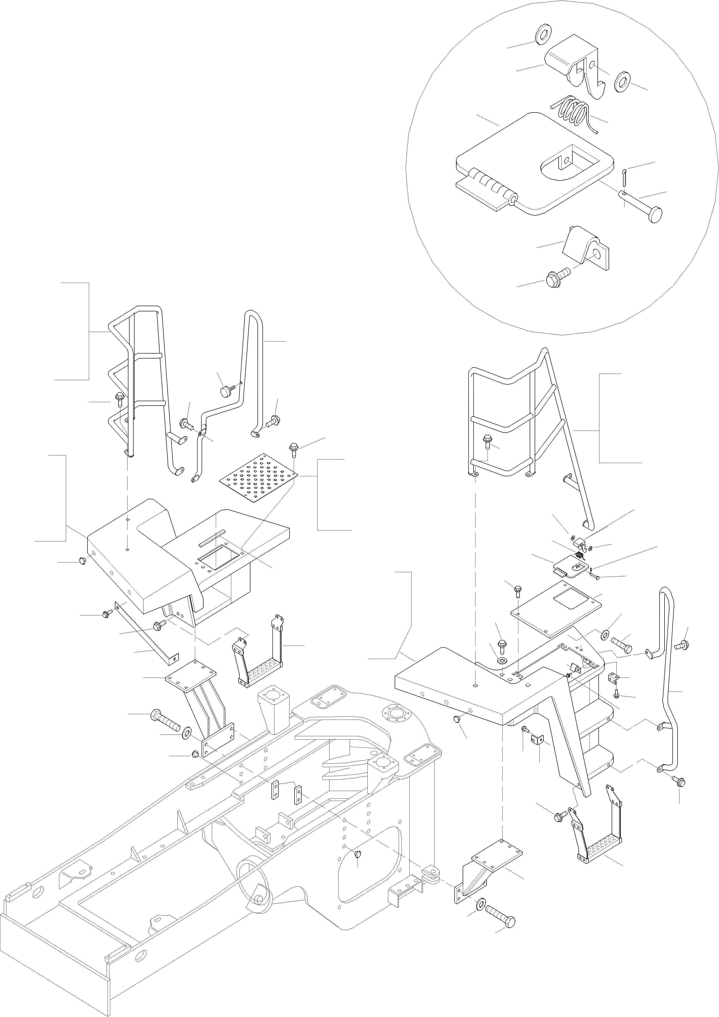 Схема запчастей Komatsu WA470-3 - ЛЕСТНИЦА РАМА