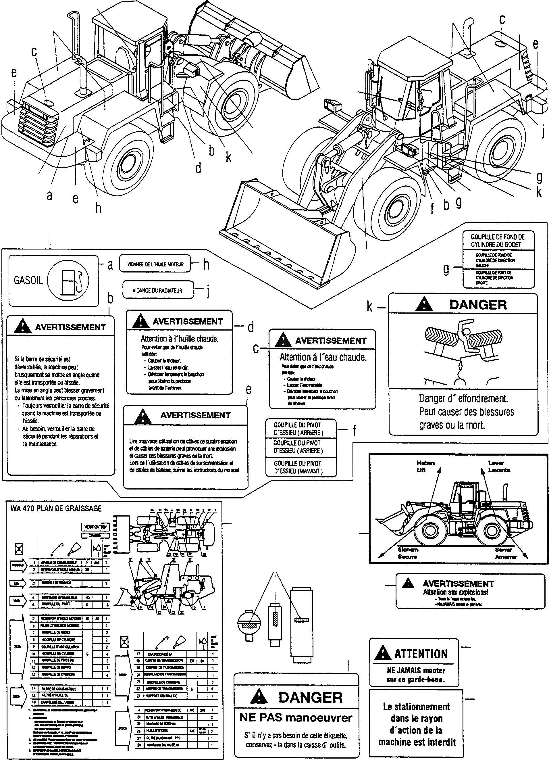 Схема запчастей Komatsu WA470-3 - ТАБЛИЧКИS, ФРАНЦИЯ ИНСТРУМЕНТ, АКСЕССУАРЫ, БУКВЕНН.