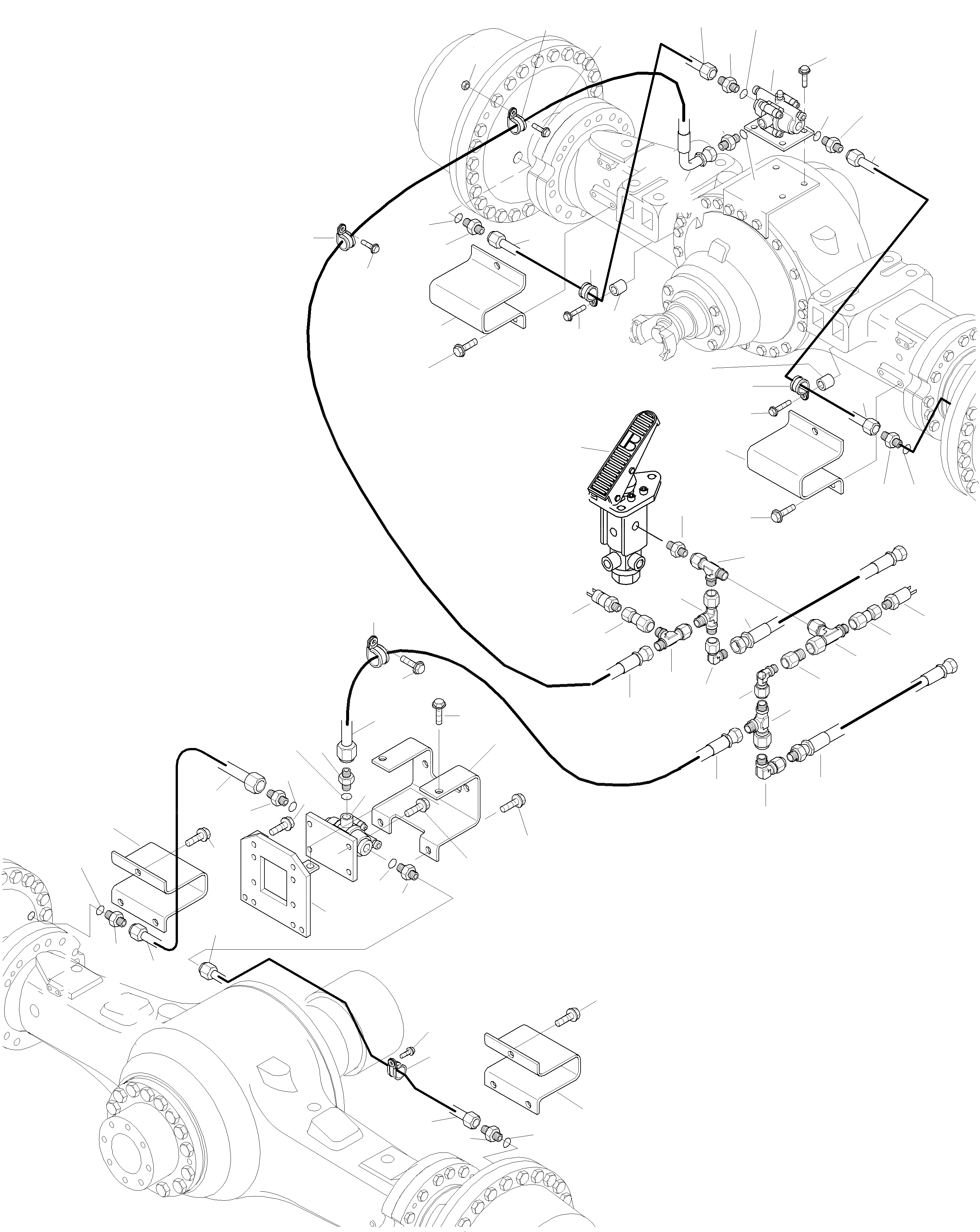 Схема запчастей Komatsu WA470-3 - ТОРМОЗНАЯ ГИДРОЛИНИЯ ДЛЯ ПЕРЕДН. И ЗАДН. МОСТ 9 ТОРМОЗ. СИСТЕМА