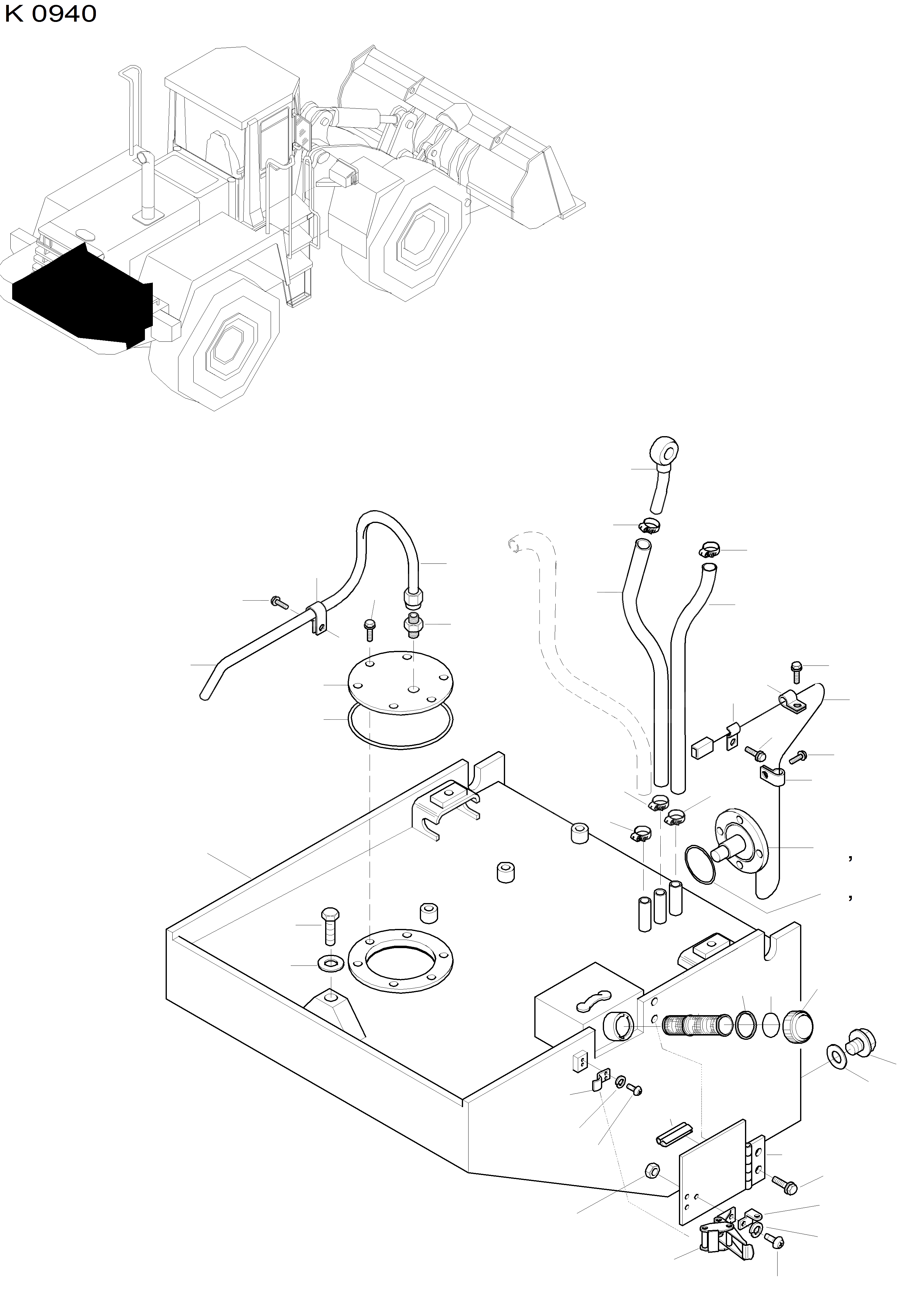 Схема запчастей Komatsu WA470-3 - ТОПЛИВН. СИСТЕМА, PRE ФИЛЬТР. ДВИГАТЕЛЬ, КРЕПЛЕНИЕ ДВИГАТЕЛЯ