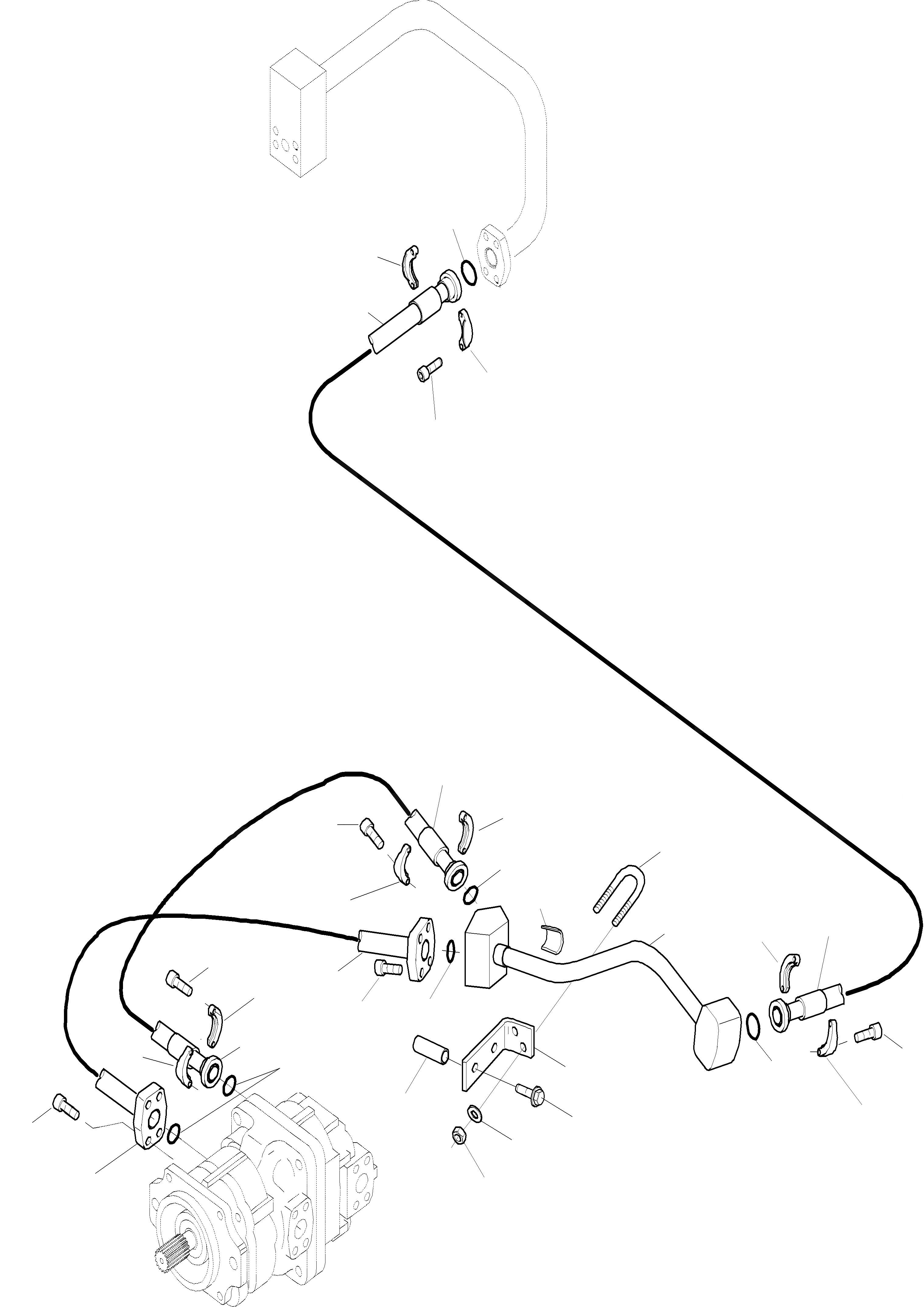 Схема запчастей Komatsu WA470-3 - PRESSURE ТРУБЫS - УПРАВЛЯЮЩ. КЛАПАН ГИДРАВЛИКА