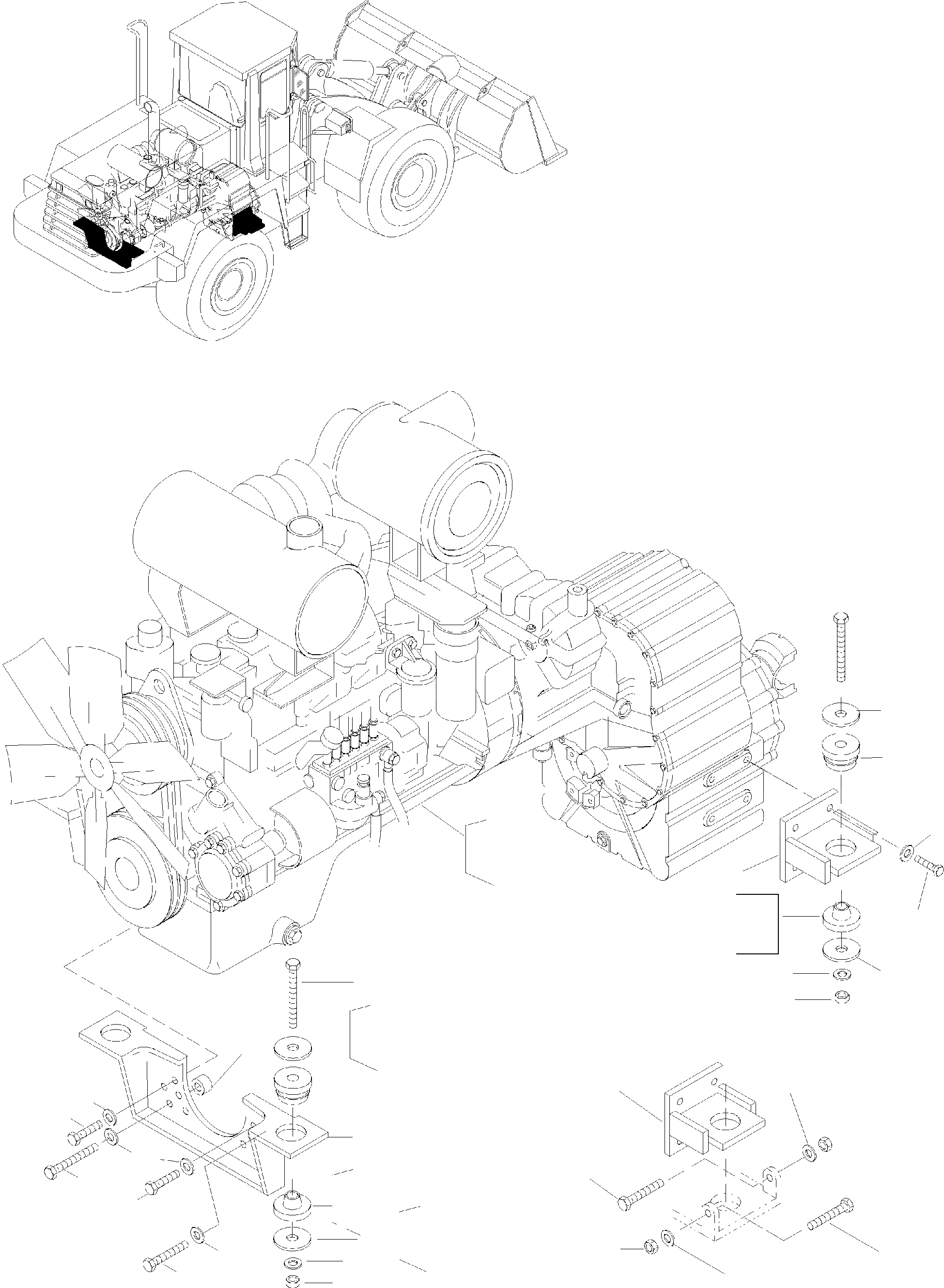 Схема запчастей Komatsu WA470-3 - ДВИГАТЕЛЬ, КРЕПЛЕНИЕ ДВИГАТЕЛЯ ДВИГАТЕЛЬ, КРЕПЛЕНИЕ ДВИГАТЕЛЯ