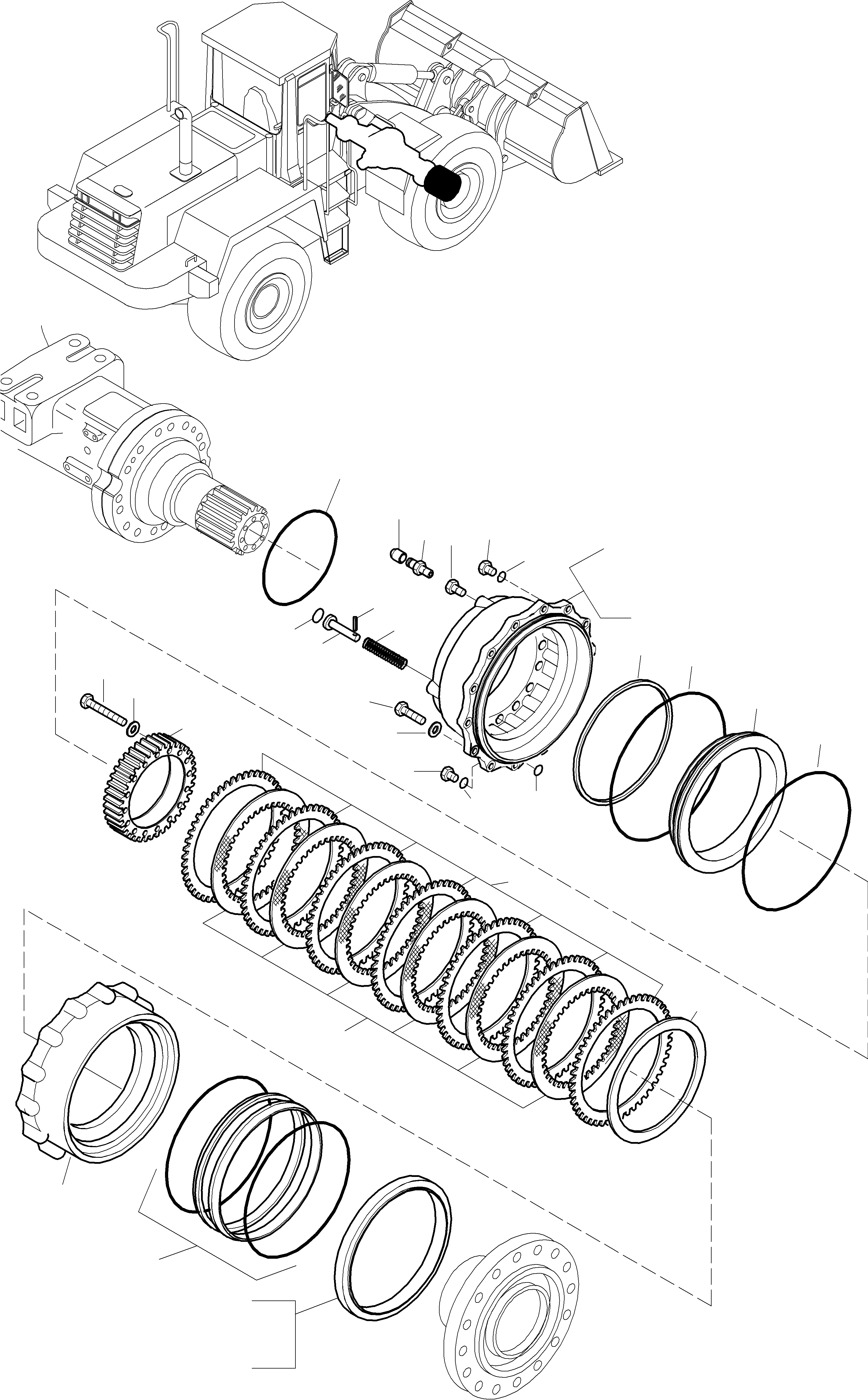 Схема запчастей Komatsu WA470-3 active - ТОРМОЗ. 8 ПЕРЕДНИЙ МОСТ