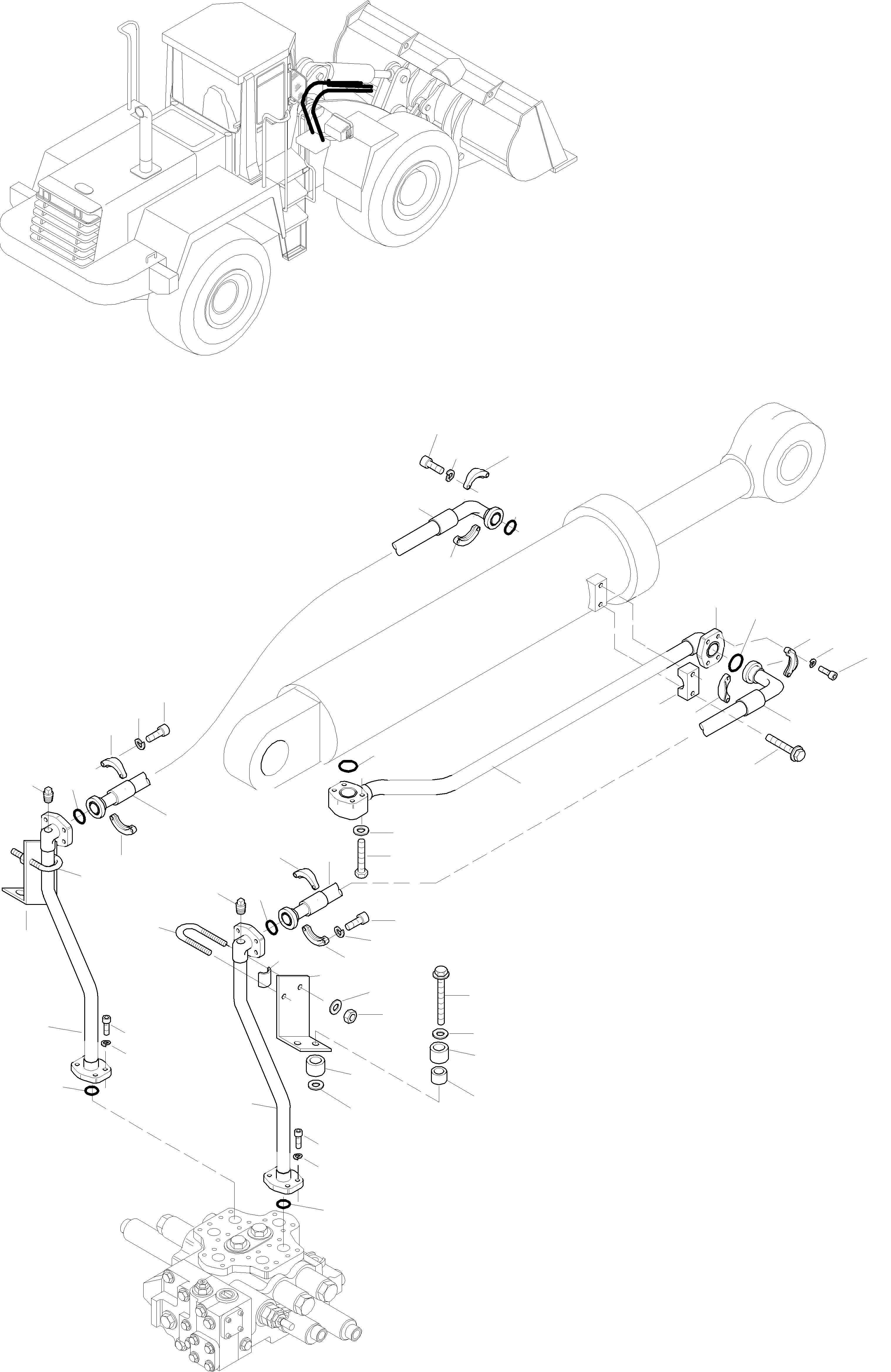 Схема запчастей Komatsu WA470-3 active - ЦИЛИНДР КОВША И ТРУБЫS ГИДРАВЛИКА