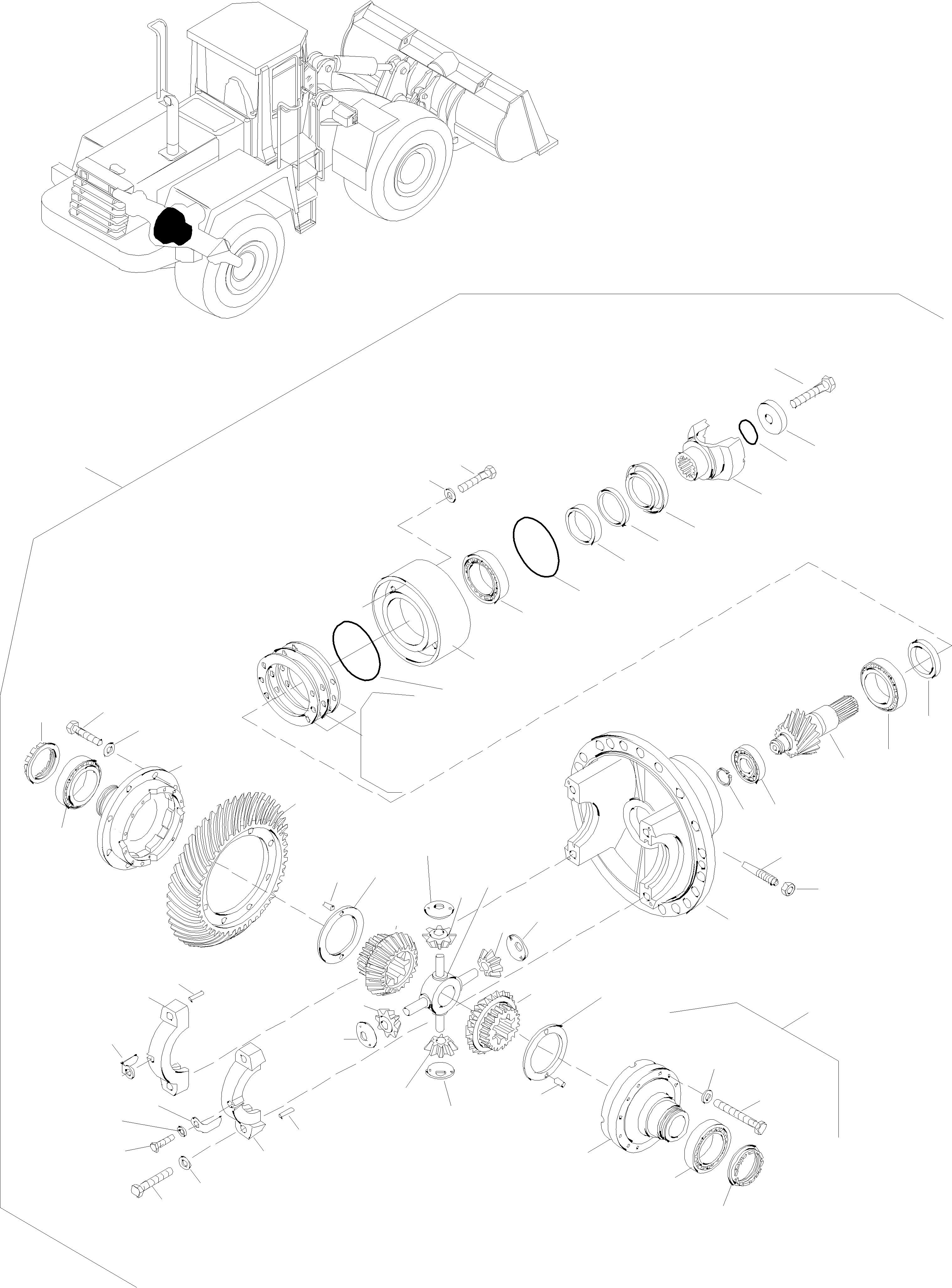 Схема запчастей Komatsu WA470-3 active - ДИФФЕРЕНЦ., БЕЗ EXCLUDER СИСТЕМА ЗАДН. МОСТ