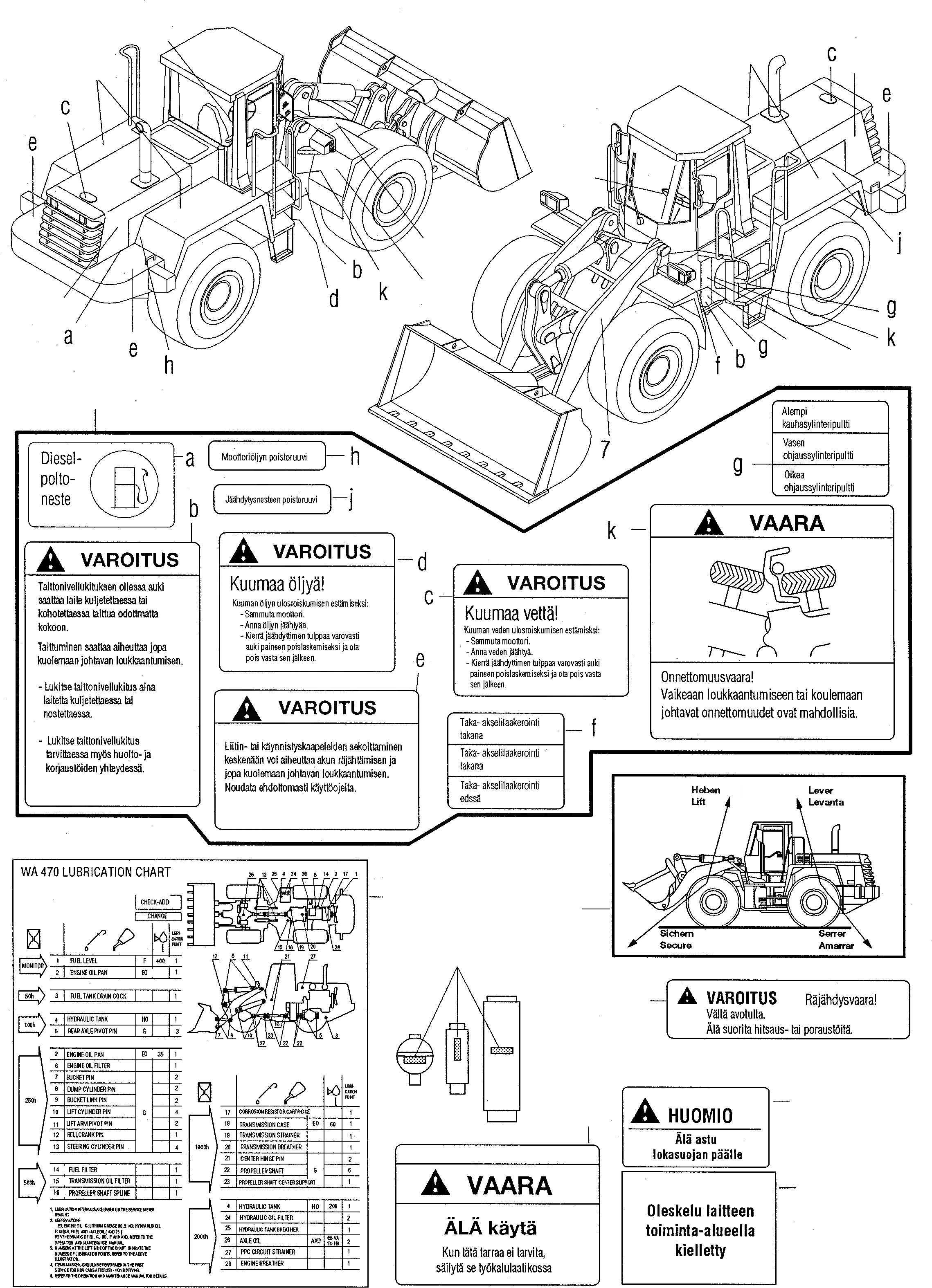 Схема запчастей Komatsu WA470-3 active - ТАБЛИЧКИS, FINNISH ИНСТРУМЕНТ, АКСЕССУАРЫ, БУКВЕНН.