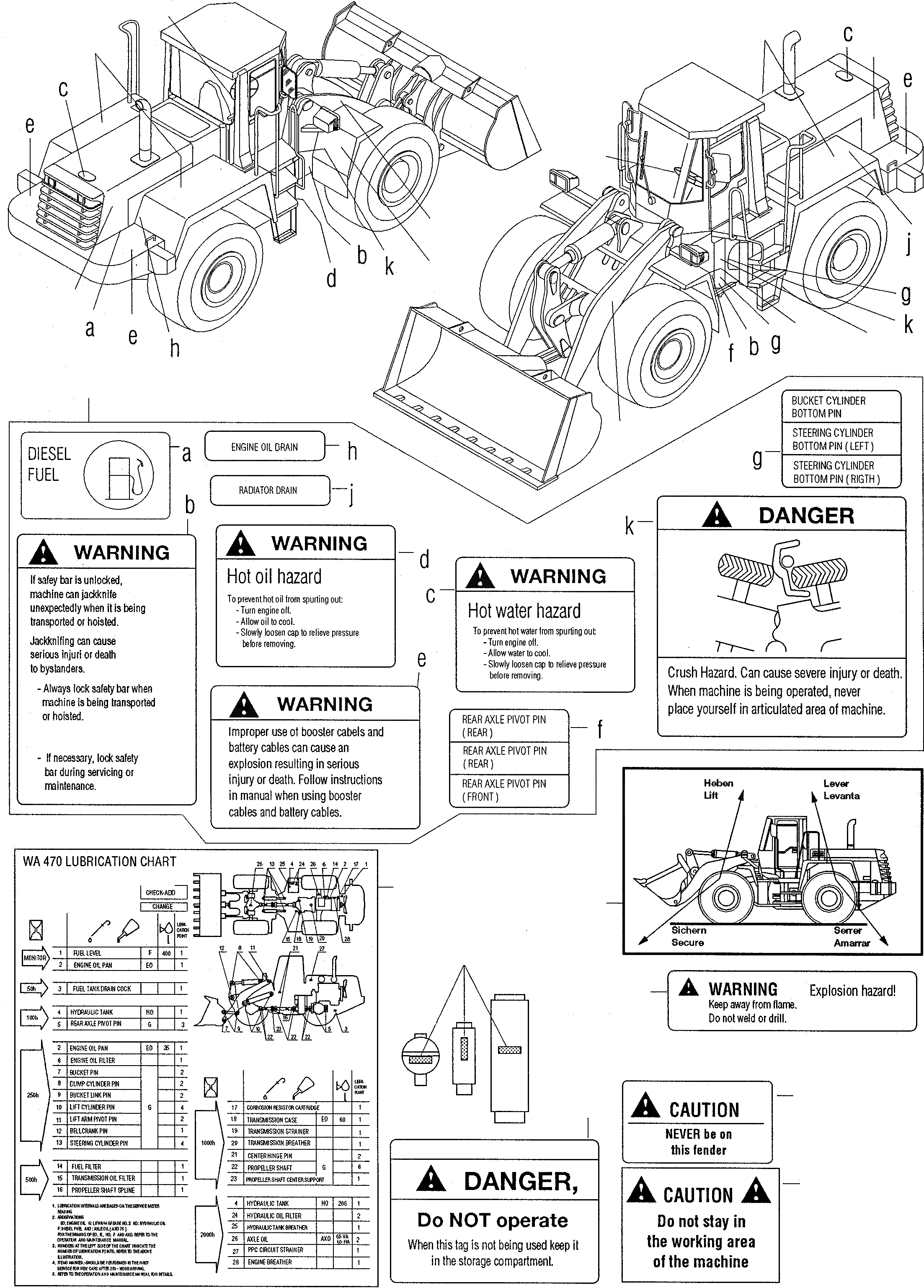 Схема запчастей Komatsu WA470-3 active - ТАБЛИЧКИS, АНГЛ. ИНСТРУМЕНТ, АКСЕССУАРЫ, БУКВЕНН.