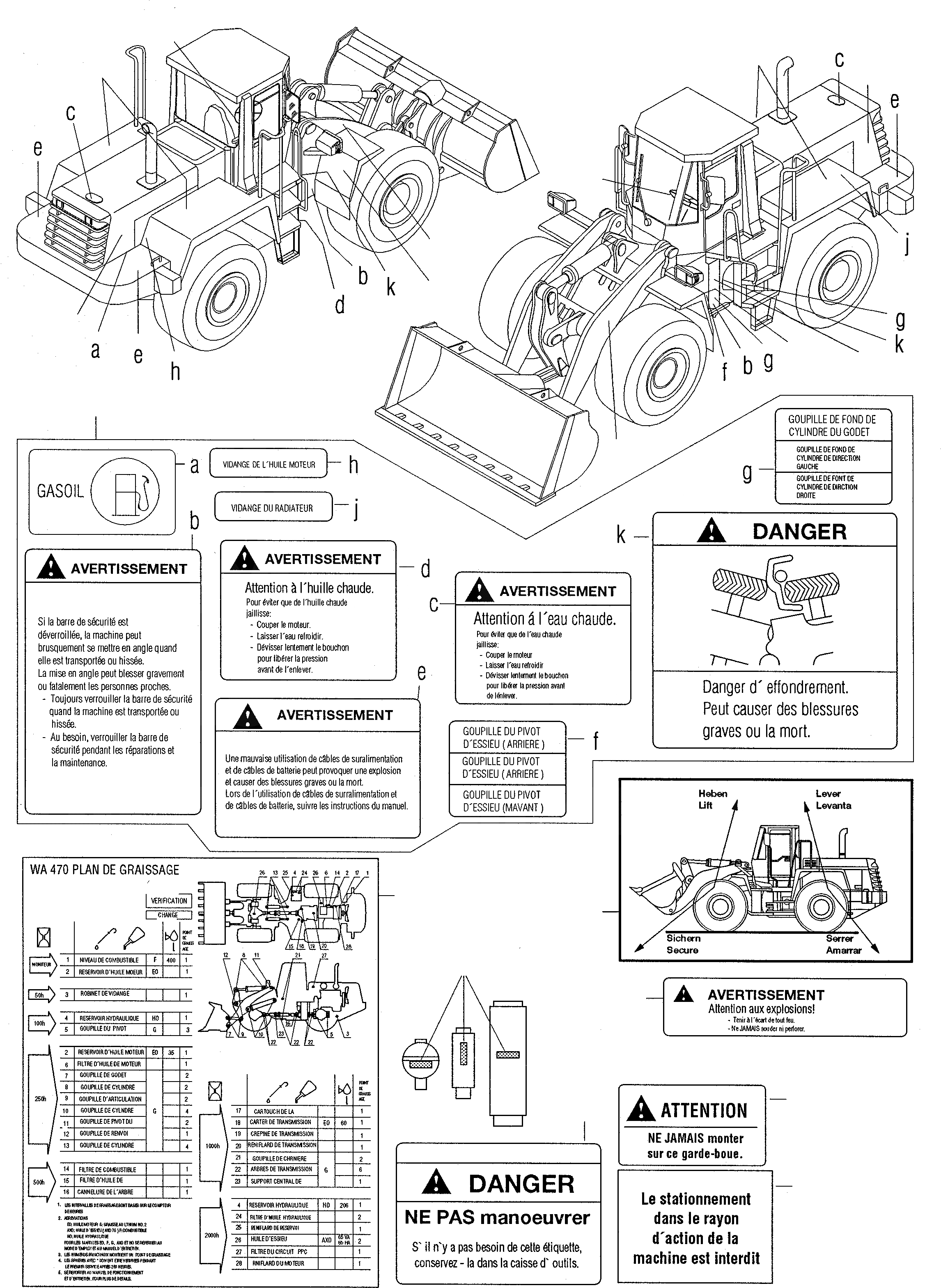 Схема запчастей Komatsu WA470-3 active - ТАБЛИЧКИS, ФРАНЦИЯ ИНСТРУМЕНТ, АКСЕССУАРЫ, БУКВЕНН.