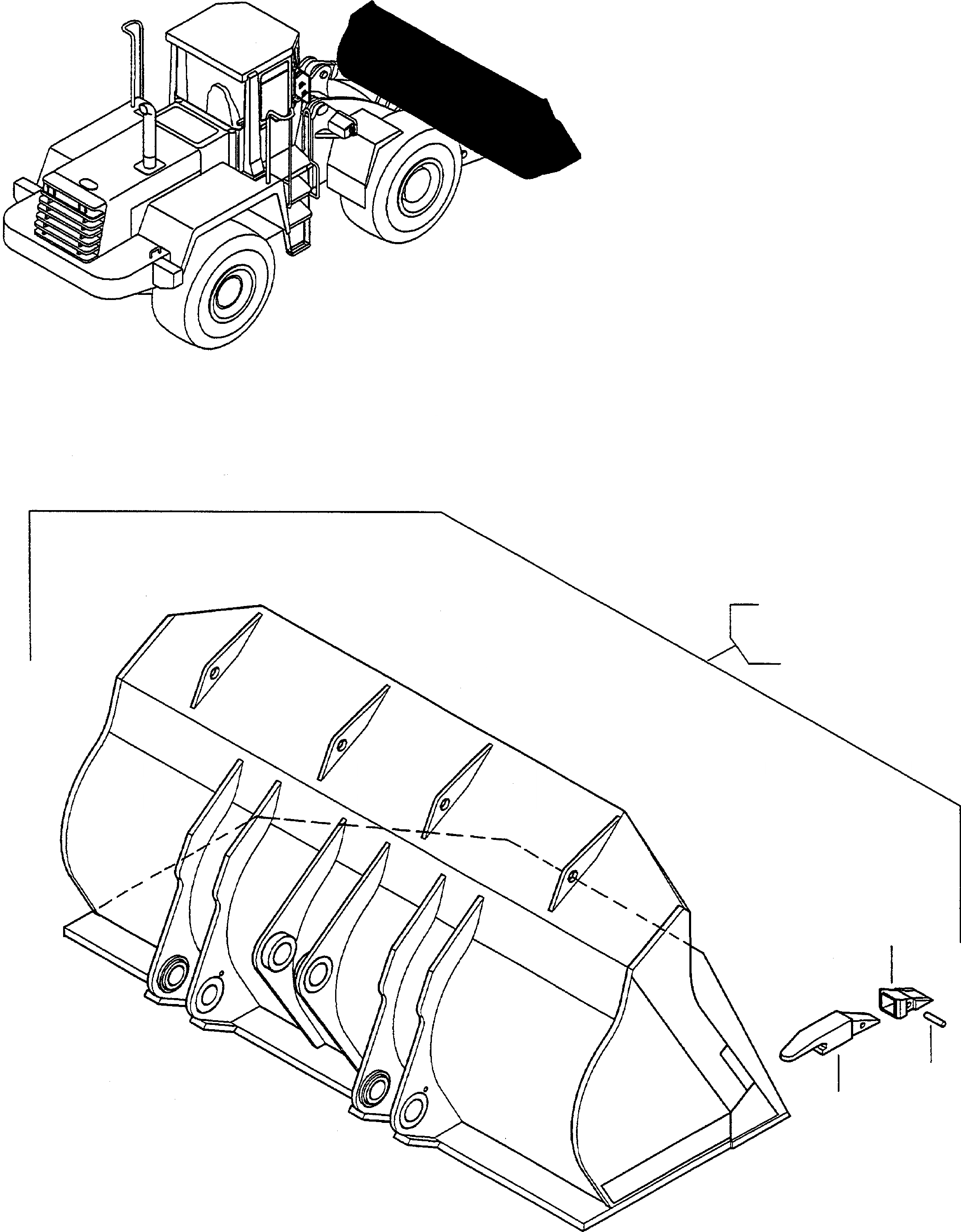 Схема запчастей Komatsu WA470-5 - КОВШ, WКРОМКА КОВШ ОБОРУД-Е