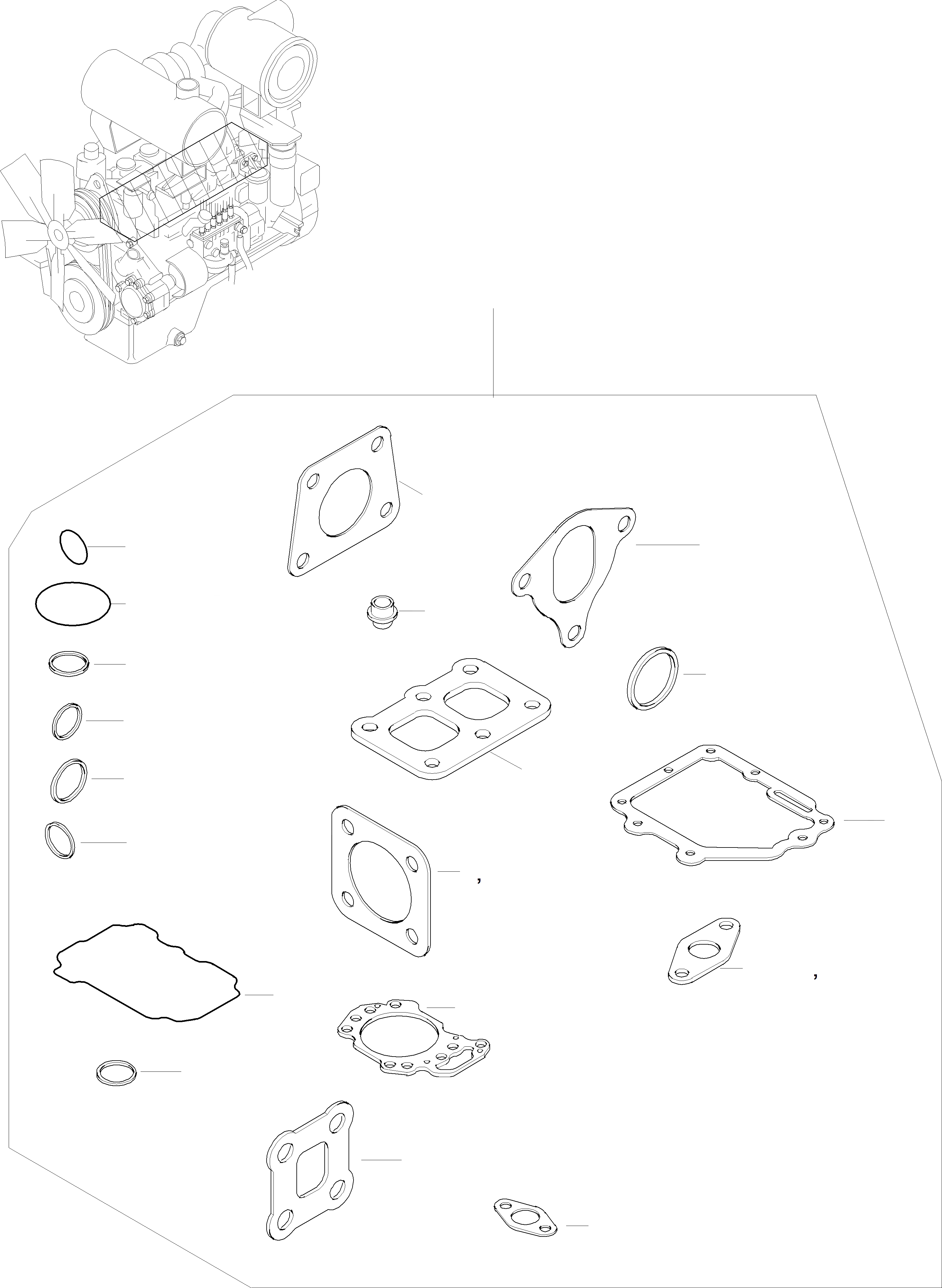 Схема запчастей Komatsu WA470-5 - КОМПЛЕКТ ПРОКЛАДОК, ГОЛОВКА ЦИЛИНДРОВ ДВИГАТЕЛЬ, КРЕПЛЕНИЕ ДВИГАТЕЛЯ