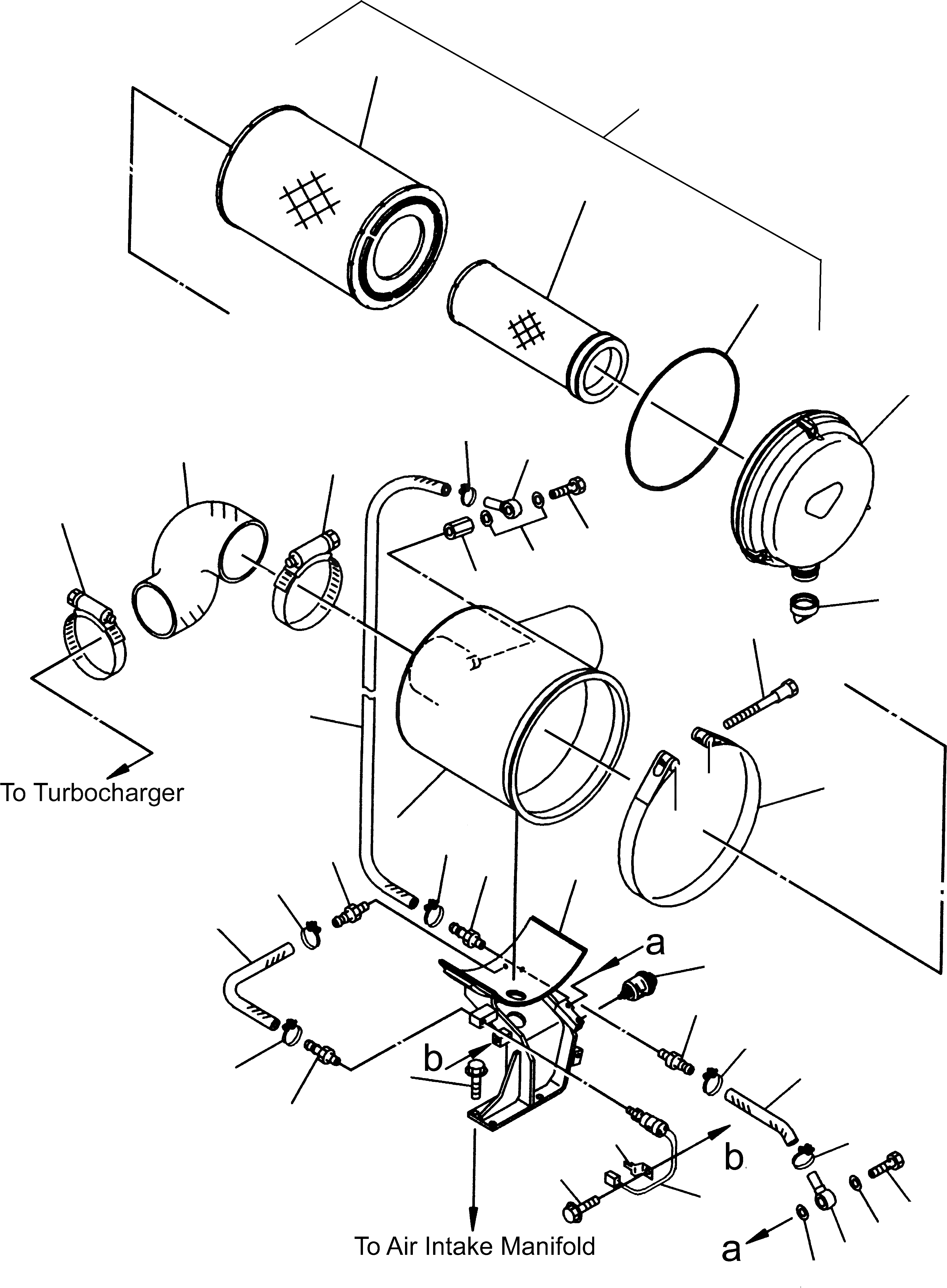 Схема запчастей Komatsu WA470-5 - ВОЗД. ФИЛЬТР. СИСТЕМА, СТАНДАРТН. ДВИГАТЕЛЬ, КРЕПЛЕНИЕ ДВИГАТЕЛЯ
