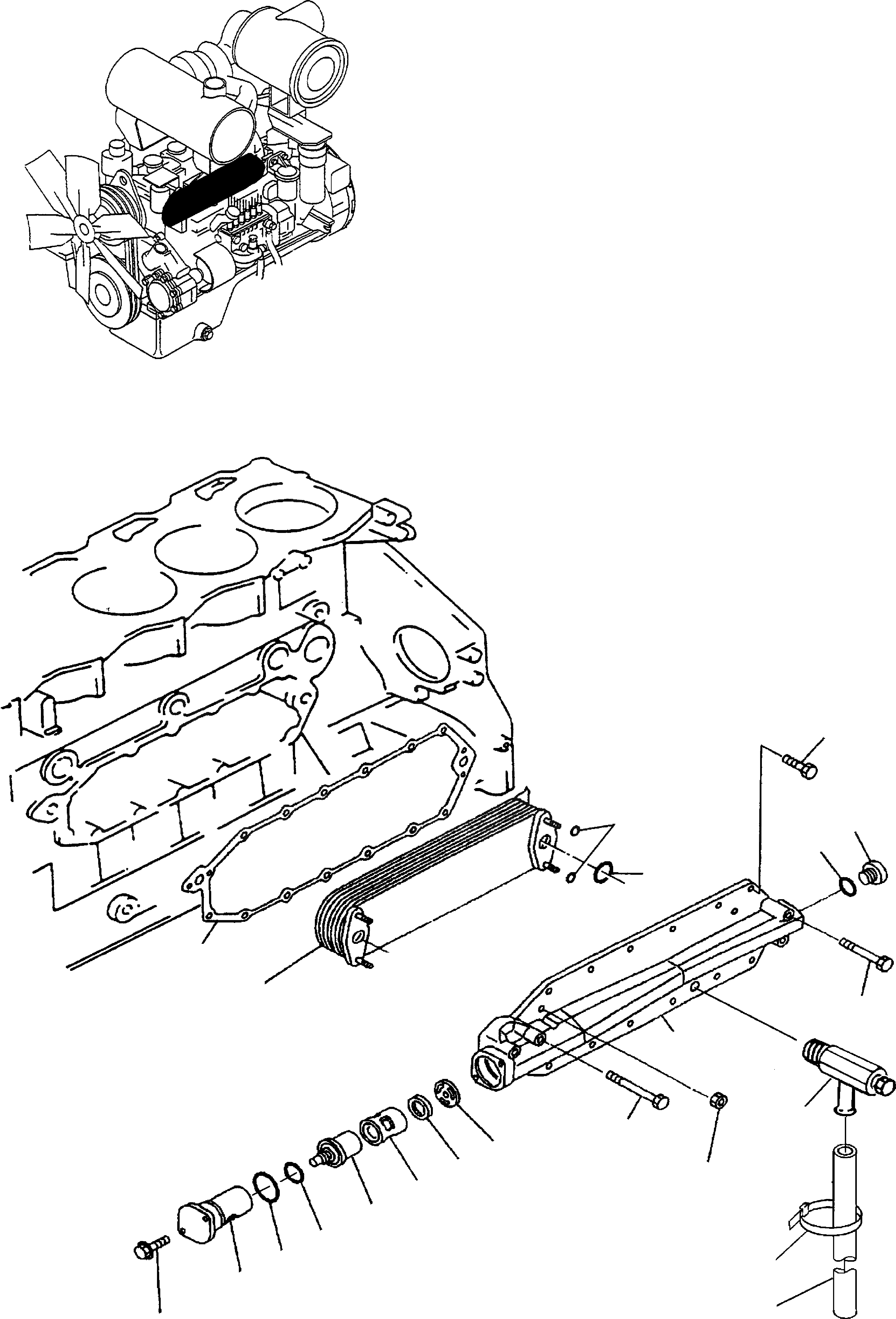 Схема запчастей Komatsu WA470-5 - ДВИГАТЕЛЬ МАСЛ. ОХЛАЖД-Е СИСТЕМА ОХЛАЖДЕНИЯ