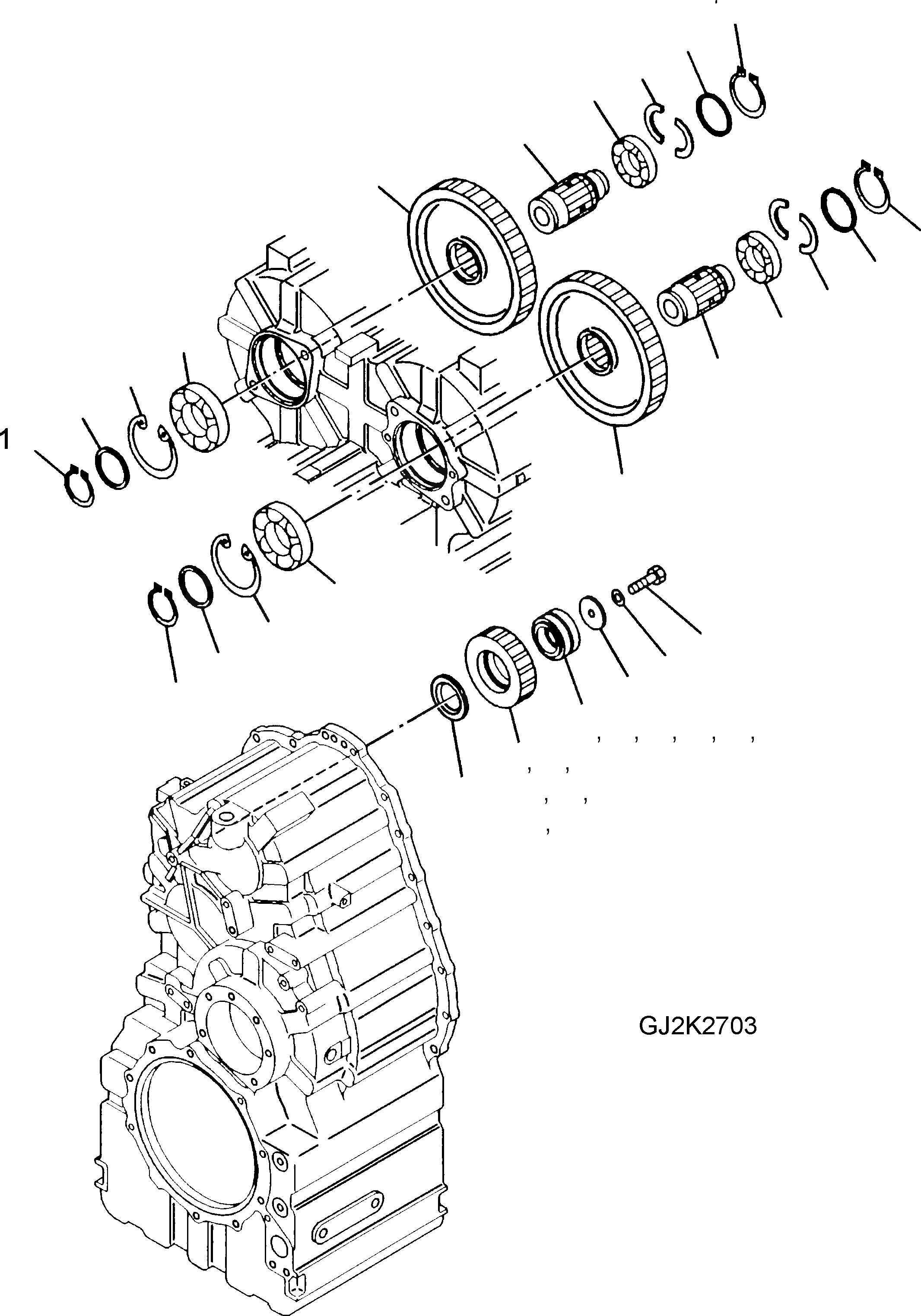 Схема запчастей Komatsu WA470-5 - ПРИВОДS И ВАЛS ТРАНСМИССИЯ, КРЕСТОВИНА