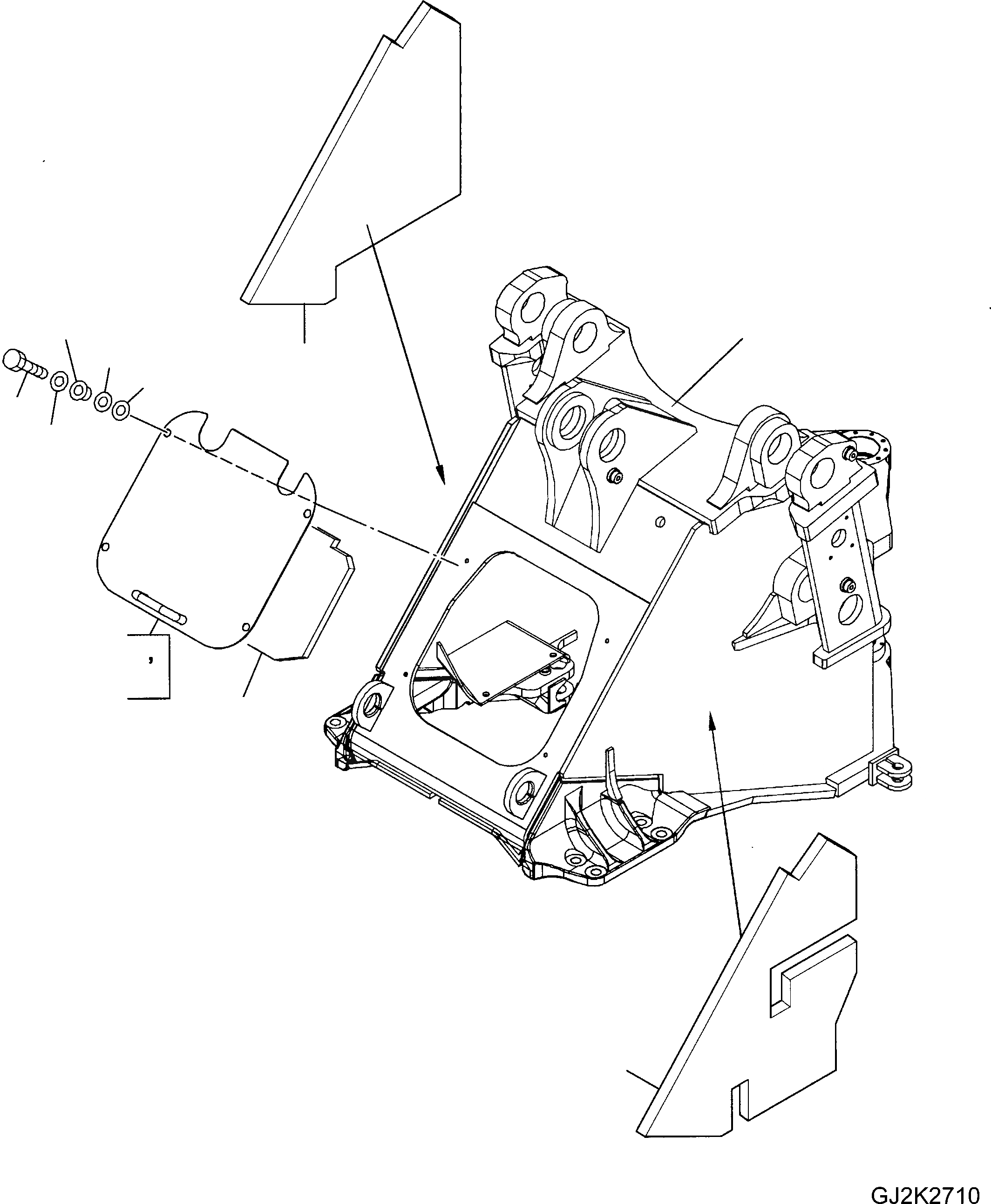 Схема запчастей Komatsu WA470-5 - ПЕРЕДН. РАМА РАМА