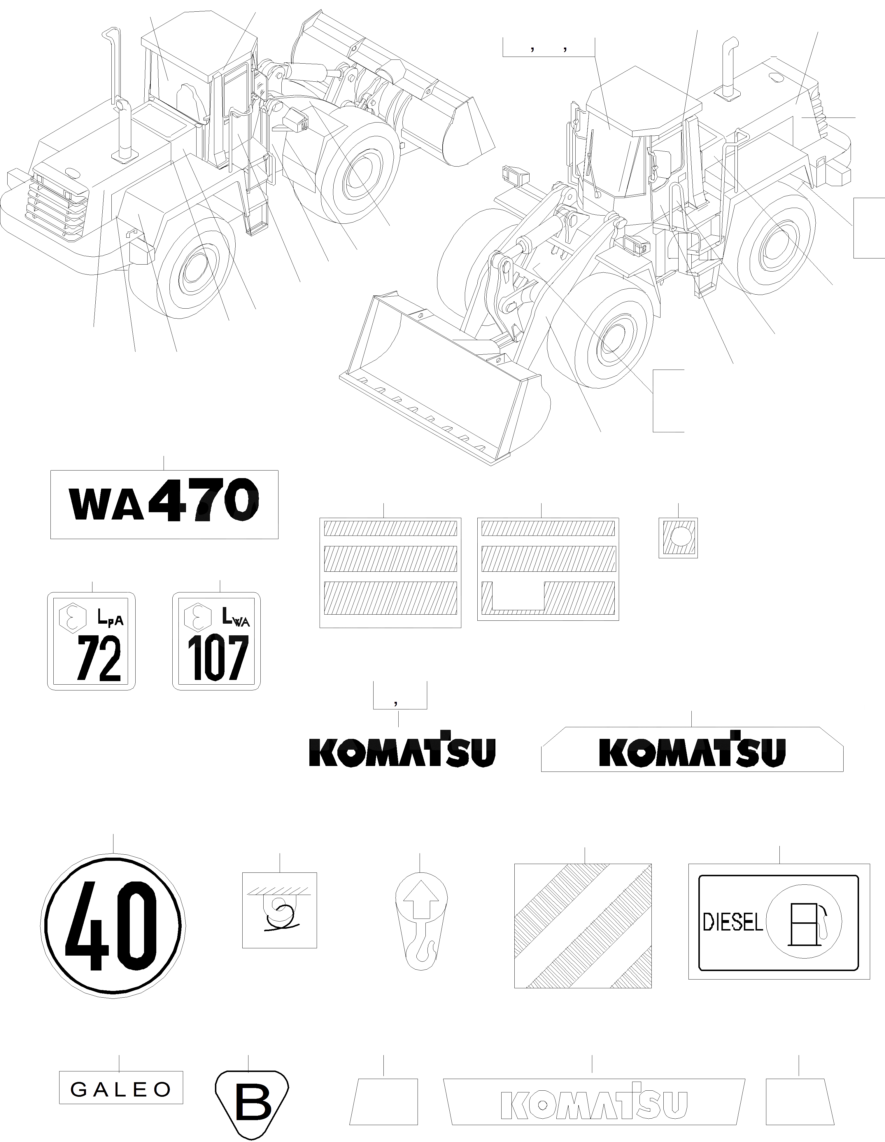 Схема запчастей Komatsu WA470-5 - БУКВЕНН. ИНСТРУМЕНТ, АКСЕССУАРЫ, БУКВЕНН.