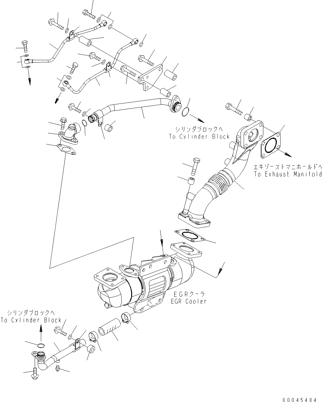 Схема запчастей Komatsu WA470-6 - ВЫПУСКН. GAS RECIRCULATION (/) (EGR ЛИНИЯ ОХЛАЖДЕНИЯ И ВОЗДУШН. ВЕНТИЛЯЦИЯ) AA ДВИГАТЕЛЬ