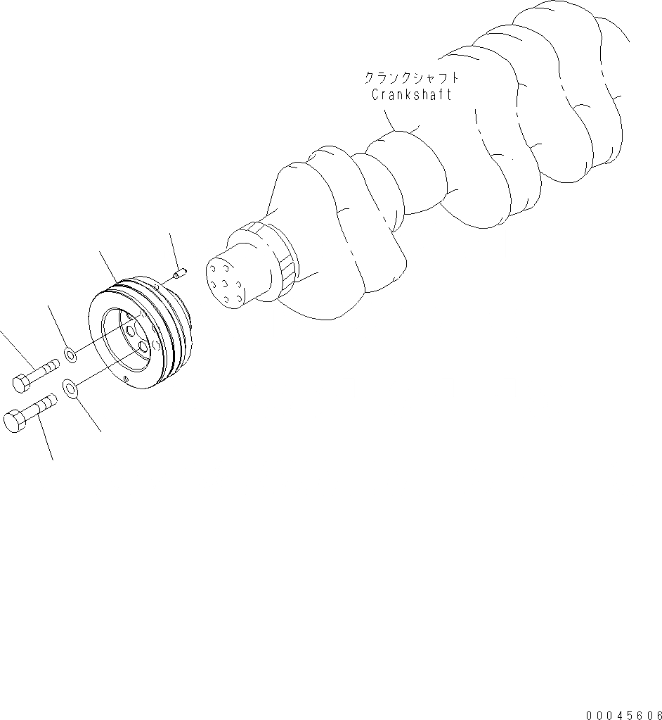 Схема запчастей Komatsu WA470-6 - ШКИВ КОЛЕНВАЛА (ЗАКАЛЕНН. ШКИВ) AA ДВИГАТЕЛЬ