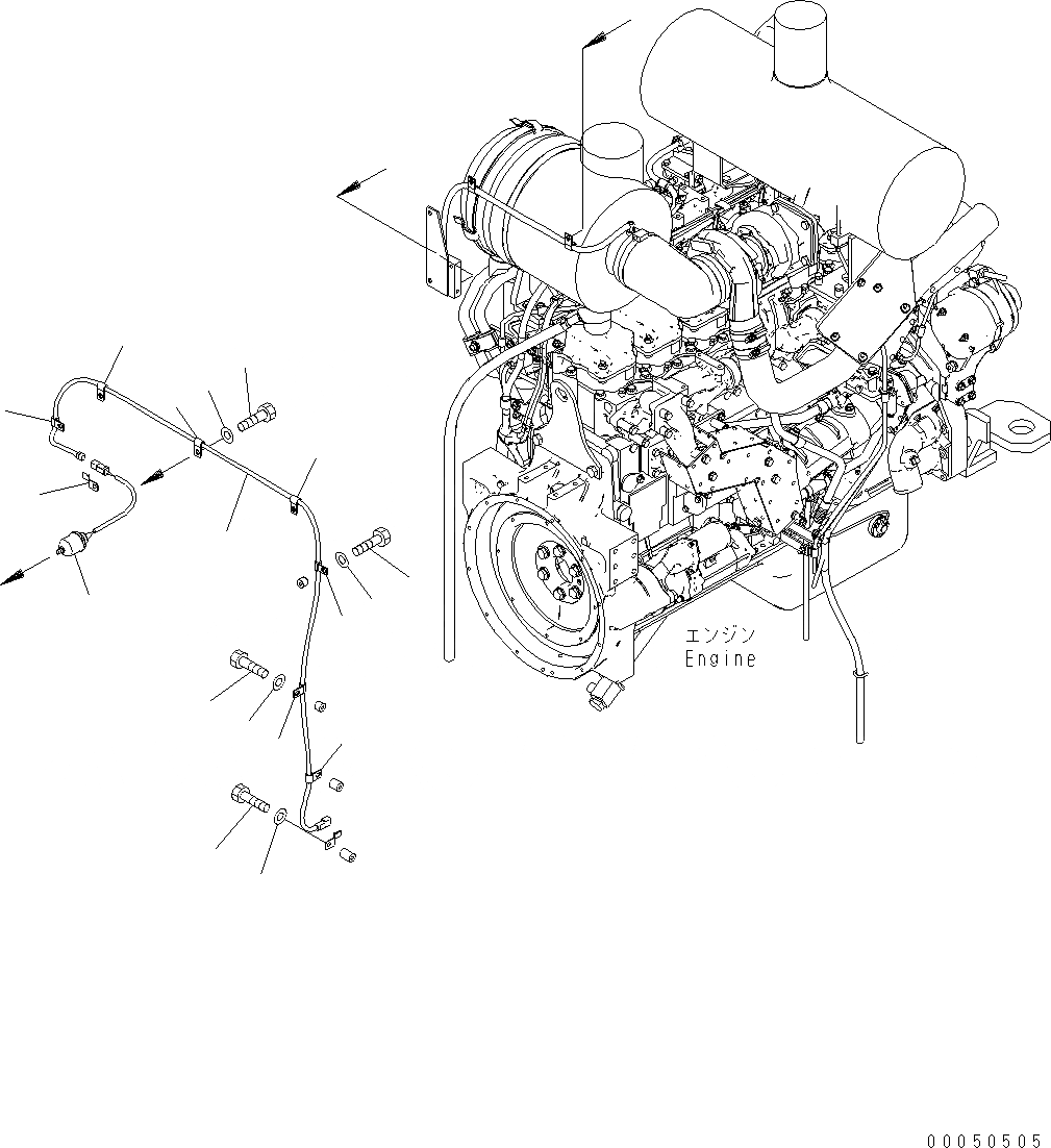 Схема запчастей Komatsu WA470-6 - КОМПОНЕНТЫ ДВИГАТЕЛЯ (ИНДИКАТОР ПЫЛИ) (ДЛЯ KOMTRAX) B КОМПОНЕНТЫ ДВИГАТЕЛЯ