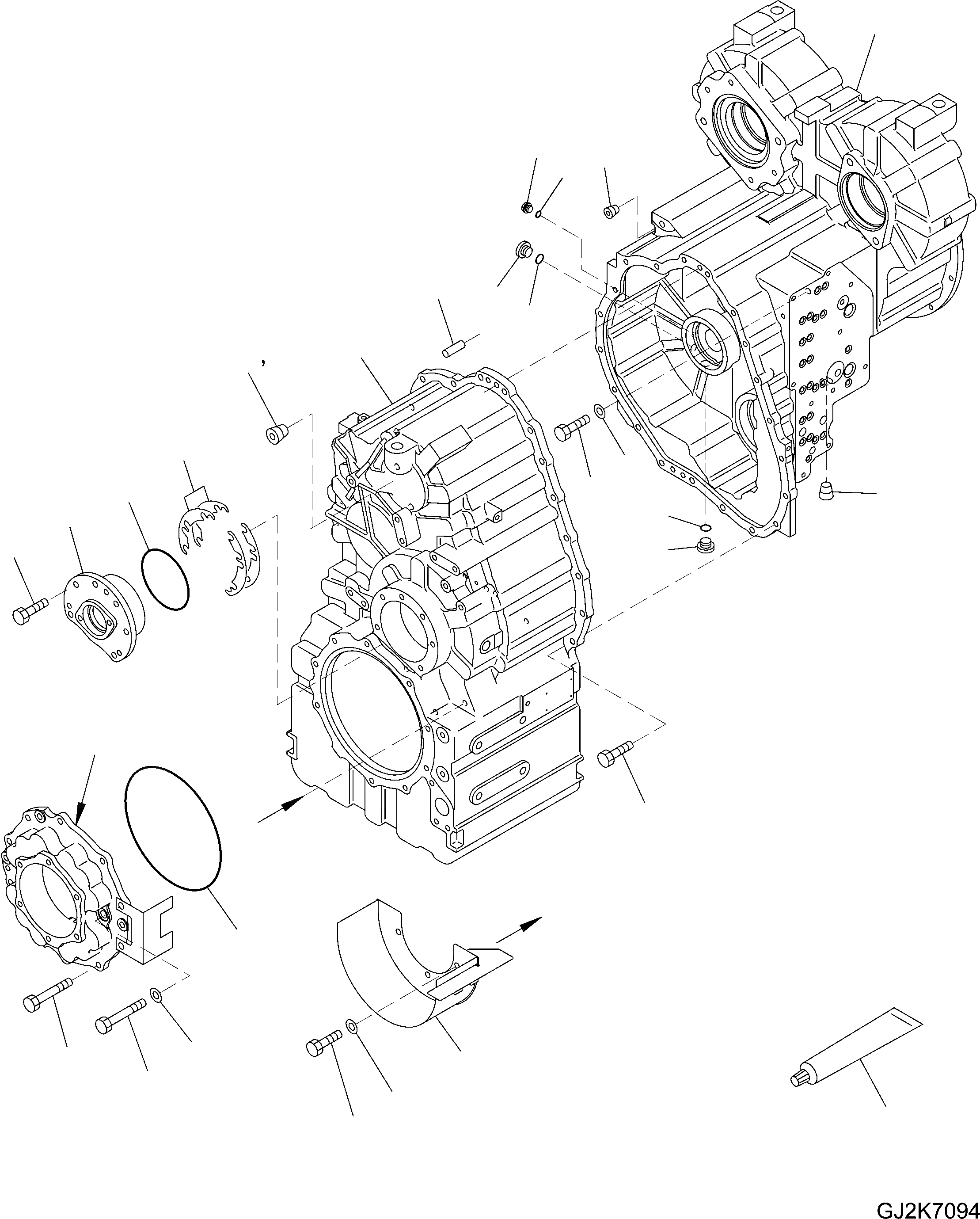 Схема запчастей Komatsu WA470-6 - ТРАНСМИССИЯ (КОРПУС ТРАНСМИССИИ) F ТРАНСМИССИЯ