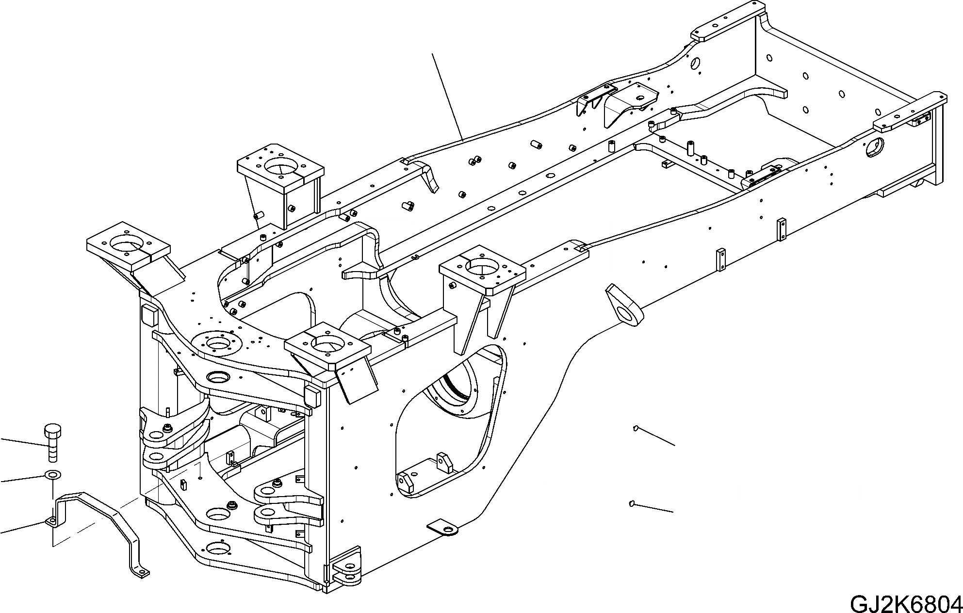 Схема запчастей Komatsu WA470-6 - ЗАДН. РАМА J ОСНОВНАЯ РАМА И ЕЕ ЧАСТИ