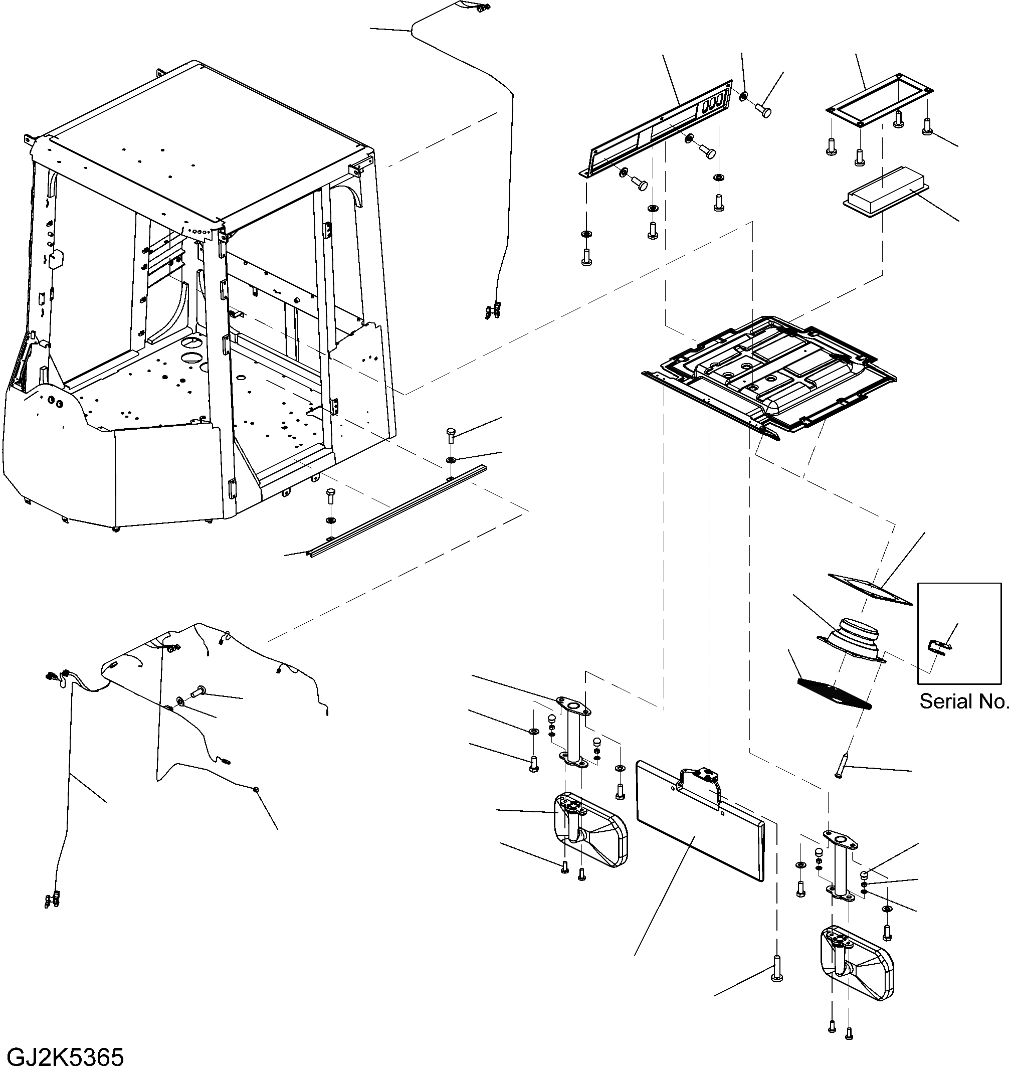 Схема запчастей Komatsu WA470-6 - КАБИНА ROPS K OPERATORґS ОБСТАНОВКА И СИСТЕМА УПРАВЛЕНИЯ