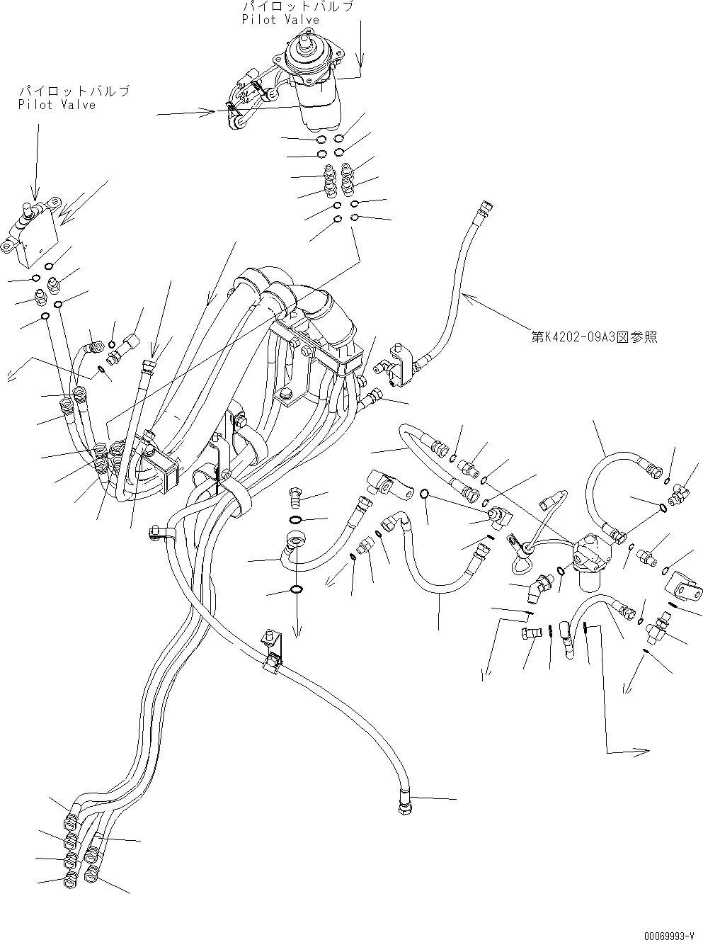 Схема запчастей Komatsu WA470-6 - УПРАВЛЕНИЕ ПОГРУЗКОЙ (3-Х СЕКЦИОНН. PPC) (ШЛАНГИ) (/) (ДЛЯ MULTI FUNCTION MONO РЫЧАГ + НАВЕСН. ОБОРУД РЫЧАГ) K OPERATORґS ОБСТАНОВКА И СИСТЕМА УПРАВЛЕНИЯ