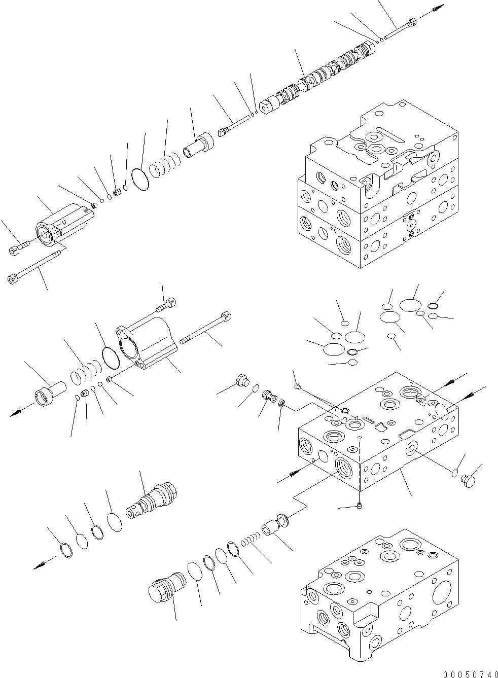 Схема запчастей Komatsu WA470-6 - ОСНОВН. КЛАПАН (2-Х СЕКЦИОНН.) (/8) Y ОСНОВН. КОМПОНЕНТЫ И РЕМКОМПЛЕКТЫ