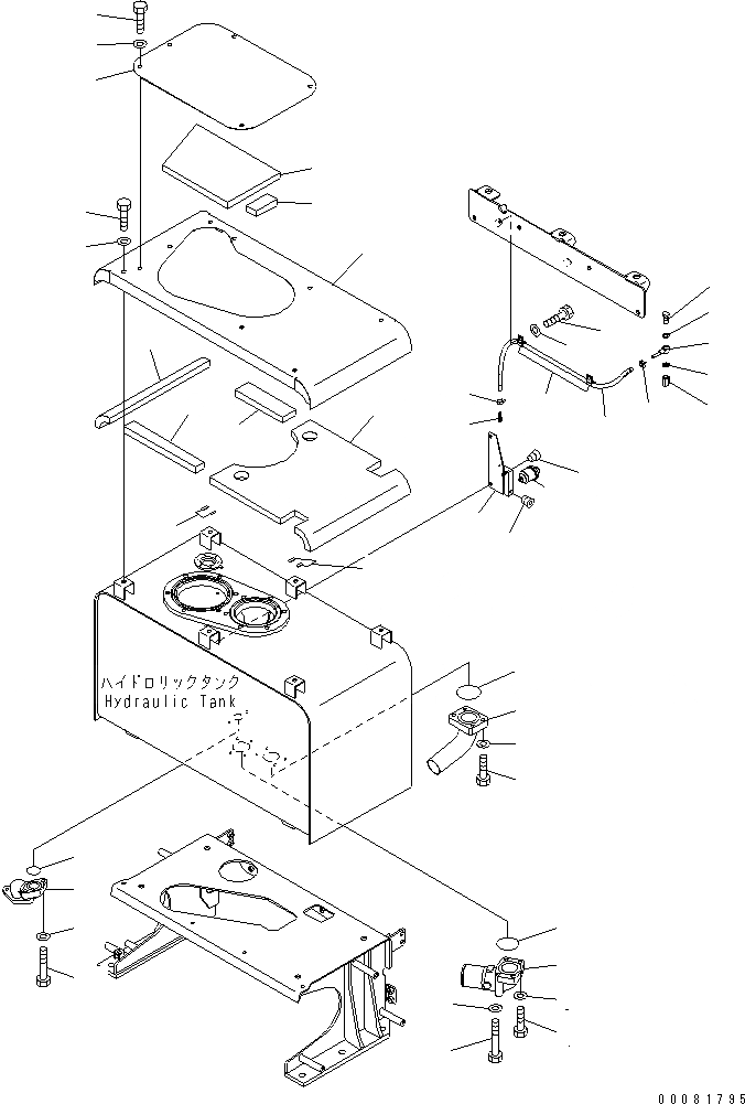 Схема запчастей Komatsu WA480-6 - ГИДР. БАК. (ТРУБЫ И ИНДИКАТОР DUST)(№9-) ГИДРАВЛИКА