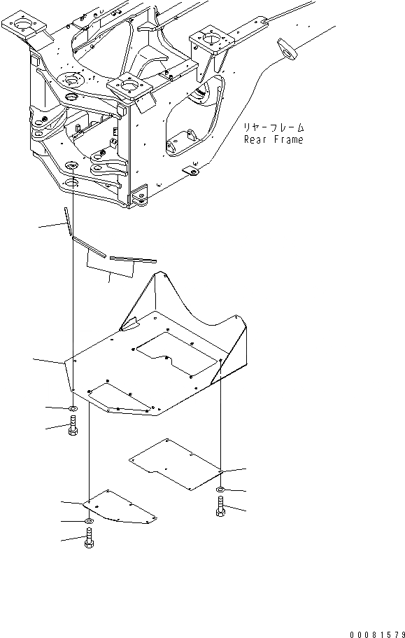 Схема запчастей Komatsu WA480-6 - БЛОКИР. ШАНГА И КРЫШКА(ТРАНСМИССИЯ НИЖН. КРЫШКА)(№9-) ОСНОВНАЯ РАМА И ЕЕ ЧАСТИ