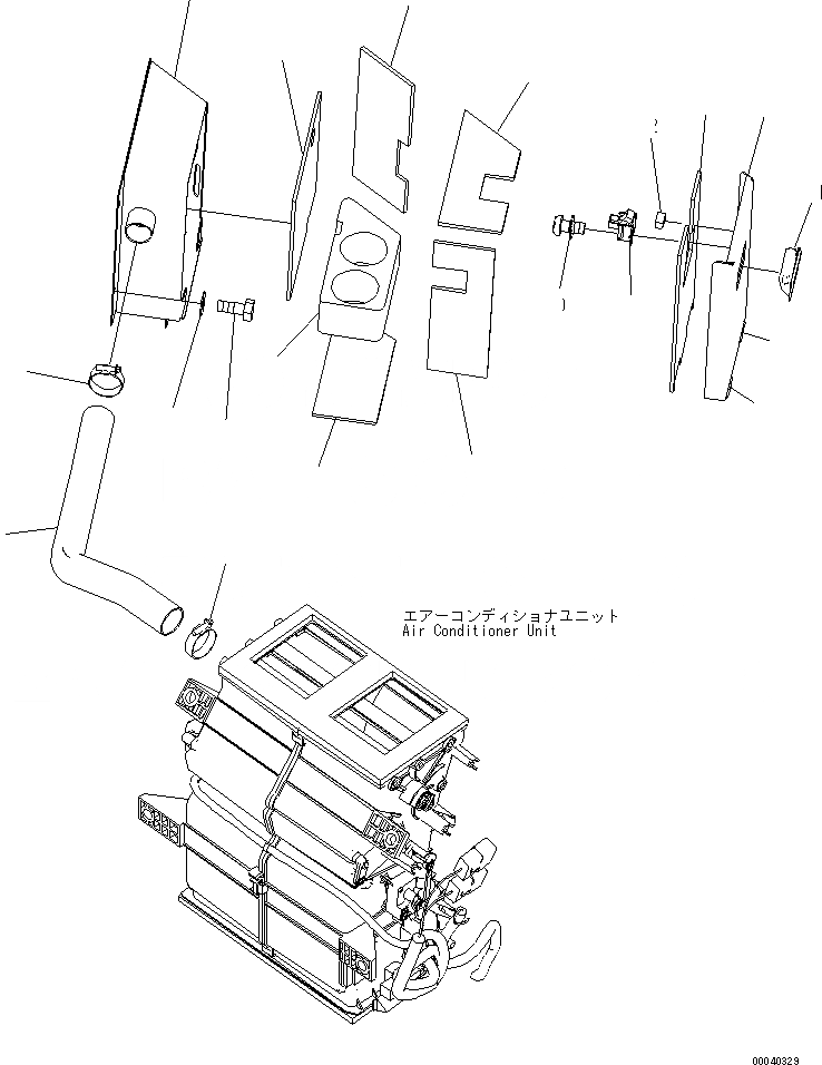 Схема запчастей Komatsu WA480-6 - ОХЛАДИТЕЛЬ И ОБОГРЕВАТЕЛЬ. КОРПУС(№8-) КАБИНА ОПЕРАТОРА И СИСТЕМА УПРАВЛЕНИЯ
