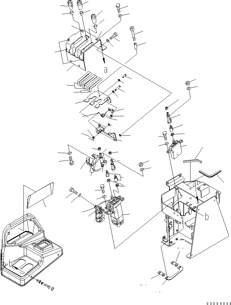 Схема запчастей Komatsu WA480-6 - УПРАВЛЕНИЕ ПОГРУЗКОЙ (РЫЧАГ) (ДЛЯ 3-Х СЕКЦИОНН. КОНТРОЛЬН. КЛАПАН) (С FNR ПЕРЕКЛЮЧАТЕЛЬ)(№8-) КАБИНА ОПЕРАТОРА И СИСТЕМА УПРАВЛЕНИЯ