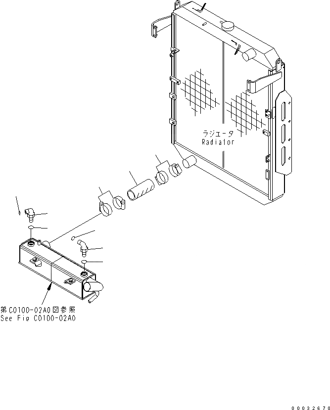 Схема запчастей Komatsu WA480-5 - РАДИАТОР (СИСТЕМА ТРУБ РАДИАТОРА) (НИЖН.)(№8-) СИСТЕМА ОХЛАЖДЕНИЯ