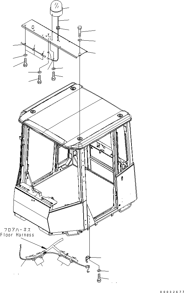 Схема запчастей Komatsu WA480-5 - ПРОБЛЕСК. МАЯК (ДЛЯ ЯПОН. КАРЬЕРН)(№8-) ЭЛЕКТРИКА