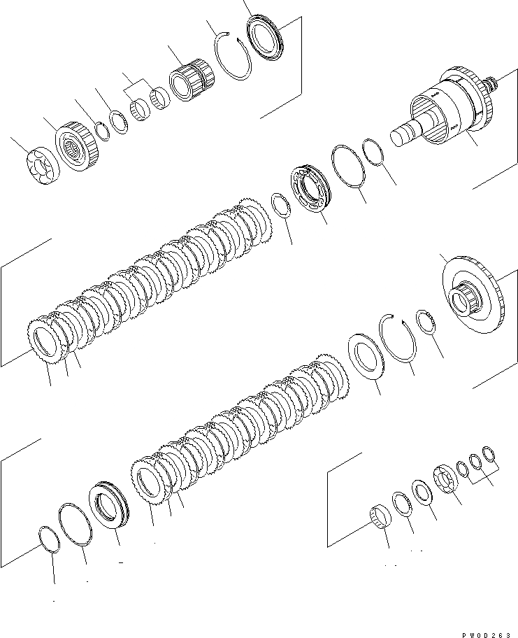 Схема запчастей Komatsu WA480-5 - ТРАНСМИССИЯ (1 И 4 МУФТА) СИЛОВАЯ ПЕРЕДАЧА