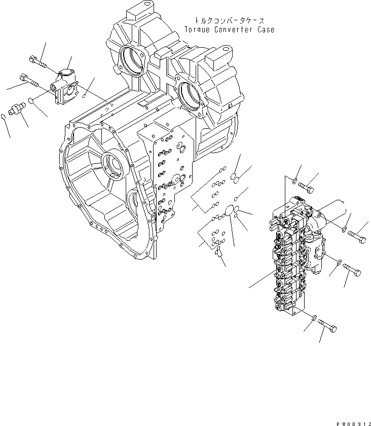 Схема запчастей Komatsu WA480-5 - ТРАНСМИССИЯ (УПРАВЛЯЮЩ. КЛАПАН И КРЕПЛЕНИЕ) (С БЛОКИР.UP) СИЛОВАЯ ПЕРЕДАЧА