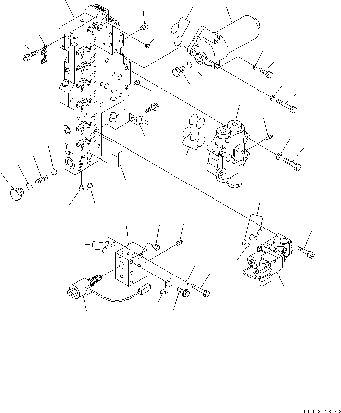 Схема запчастей Komatsu WA480-5 - ТРАНСМИССИЯ ОСНОВН. КЛАПАН (С БЛОКИР.UP)(№8-) СИЛОВАЯ ПЕРЕДАЧА