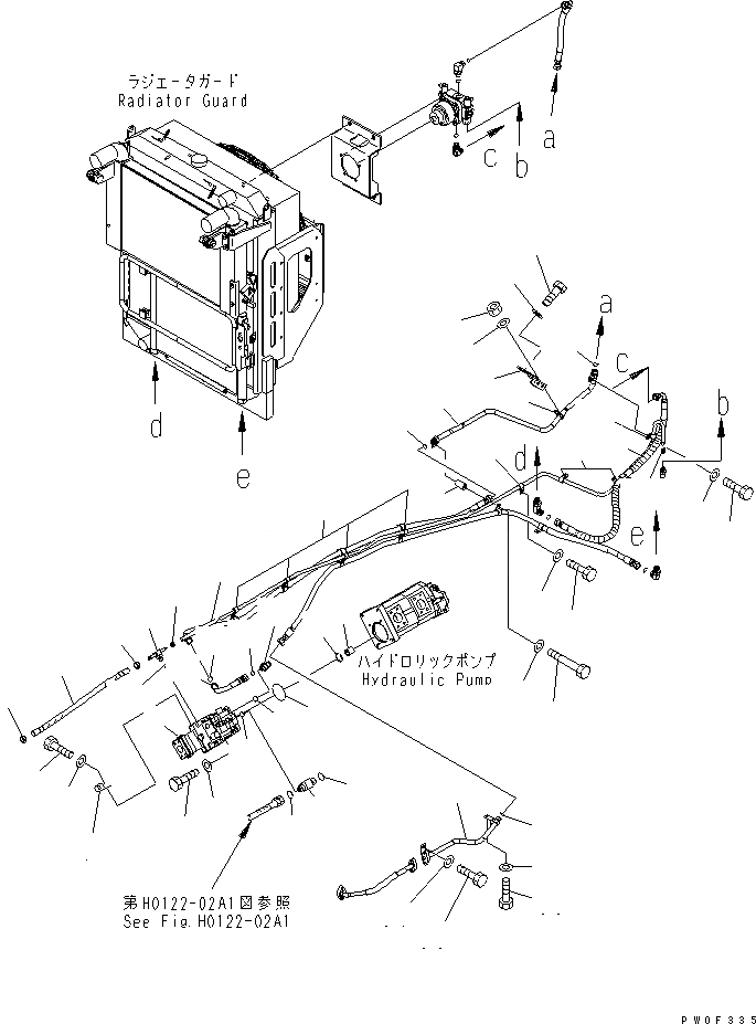 Схема запчастей Komatsu WA480-5 - ПРИВОД ВЕНТИЛЯТОРА ТРУБЫ (ДЛЯ ORBITROL РУЛЕВ. УПРАВЛЕНИЕ) ГИДРАВЛИКА