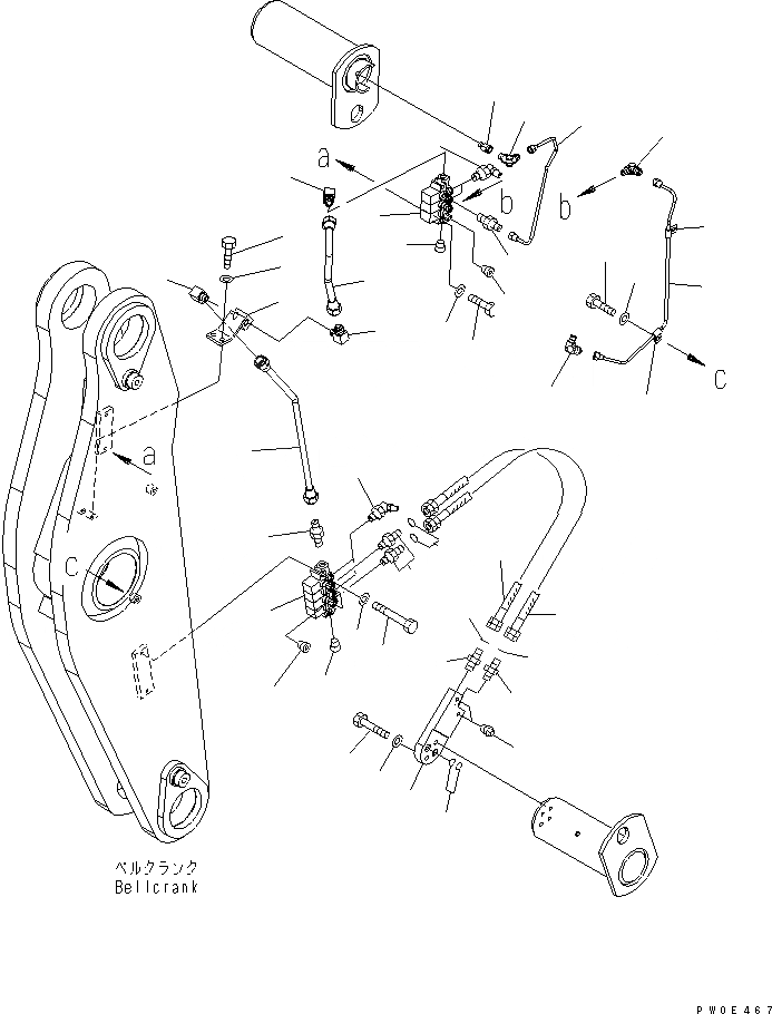 Схема запчастей Komatsu WA480-5 - УДАЛЕННАЯ СМАЗКА (РУКОЯТЬ) (С АВТОМАТИЧ. СМАЗКОЙ) (/) ОСНОВНАЯ РАМА И ЕЕ ЧАСТИ