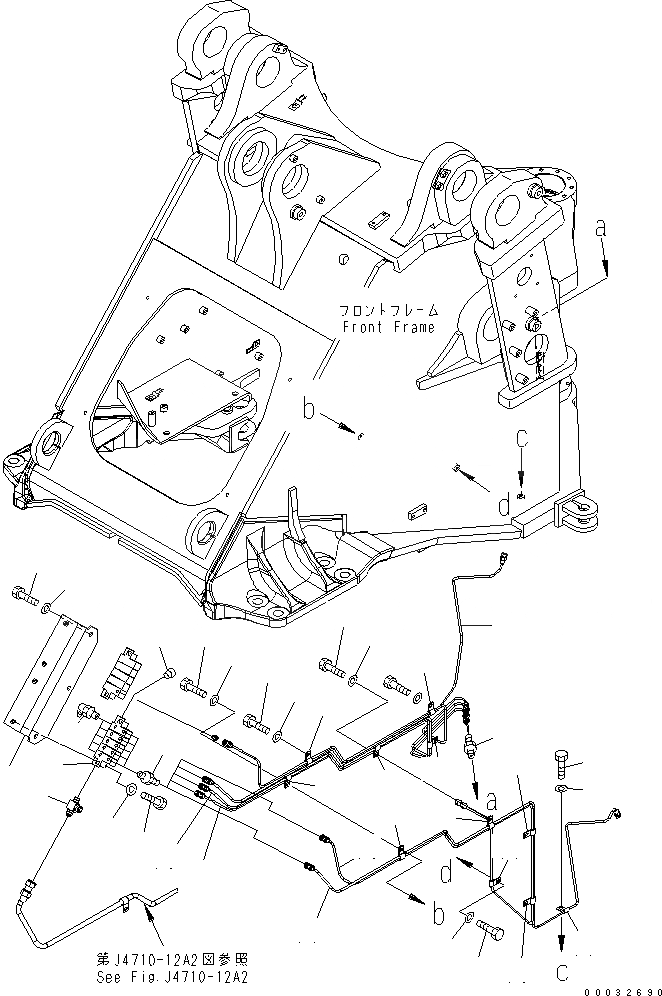 Схема запчастей Komatsu WA480-5 - УДАЛЕННАЯ СМАЗКА (ПЕРЕДН. РАМА ЦЕНТРАЛЬНЫЙ ПАЛЕЦ) (С АВТОМАТИЧ. СМАЗКОЙ) ОСНОВНАЯ РАМА И ЕЕ ЧАСТИ